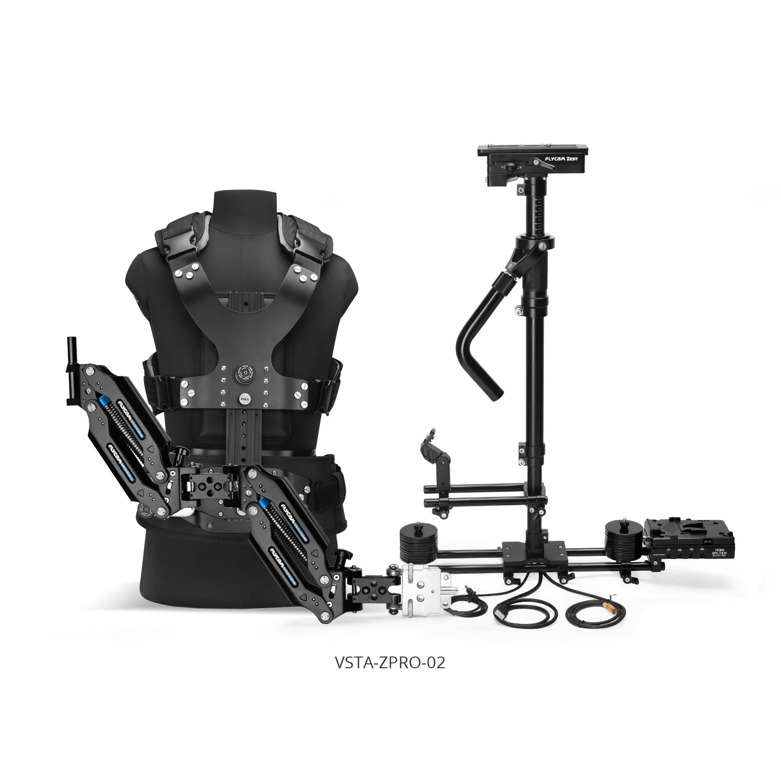 Zest Pro Electronic Video Camera Stabilizer with Vista-II Arm Vest