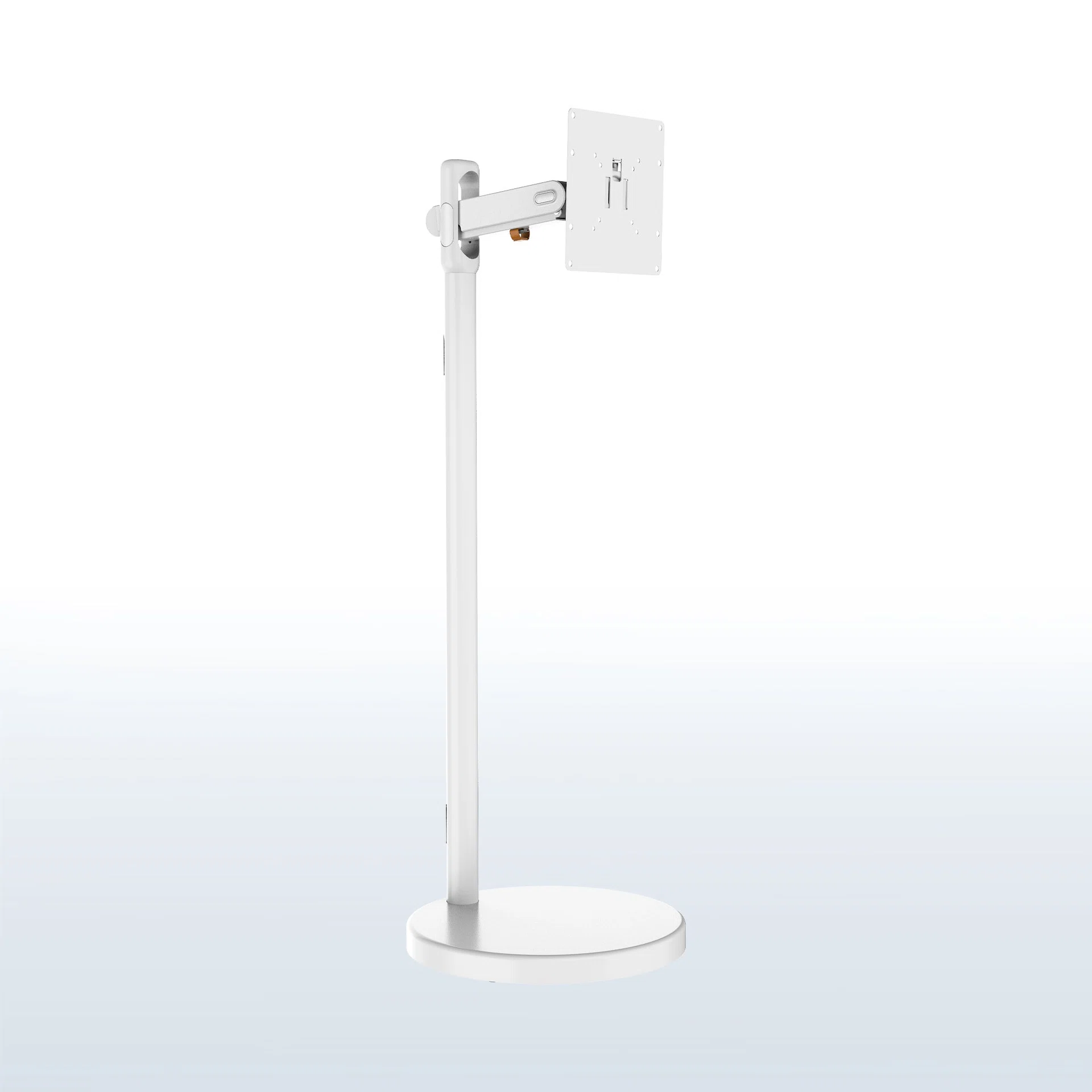 White Mobile TV and Monitor Cart w/ Mechanical Arm - 17" to 43" Screens
