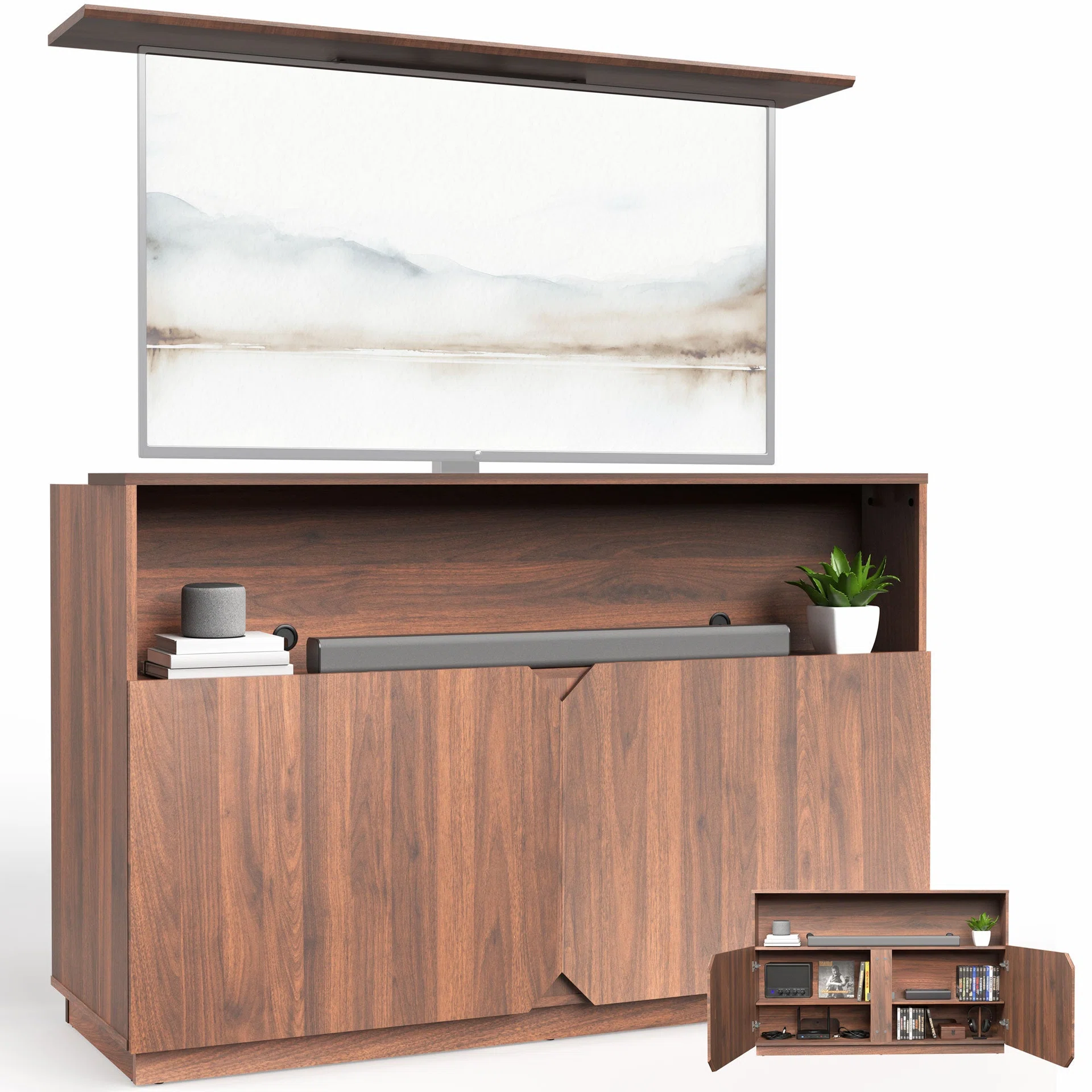 TV Lift Cabinet w/ Storage - 32” to 55” Screens