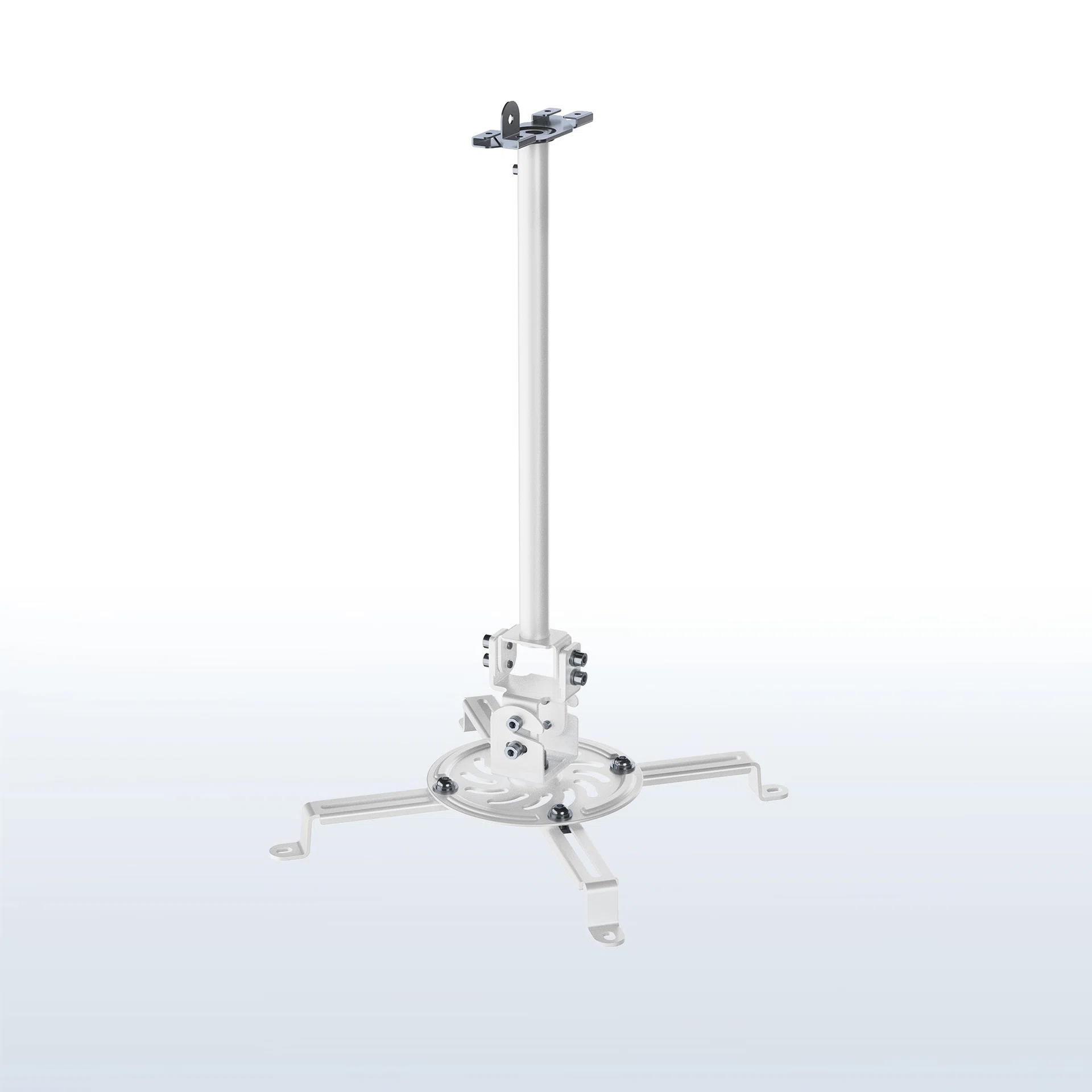 White Drop Ceiling Projector Mount with Scissor Clamp
