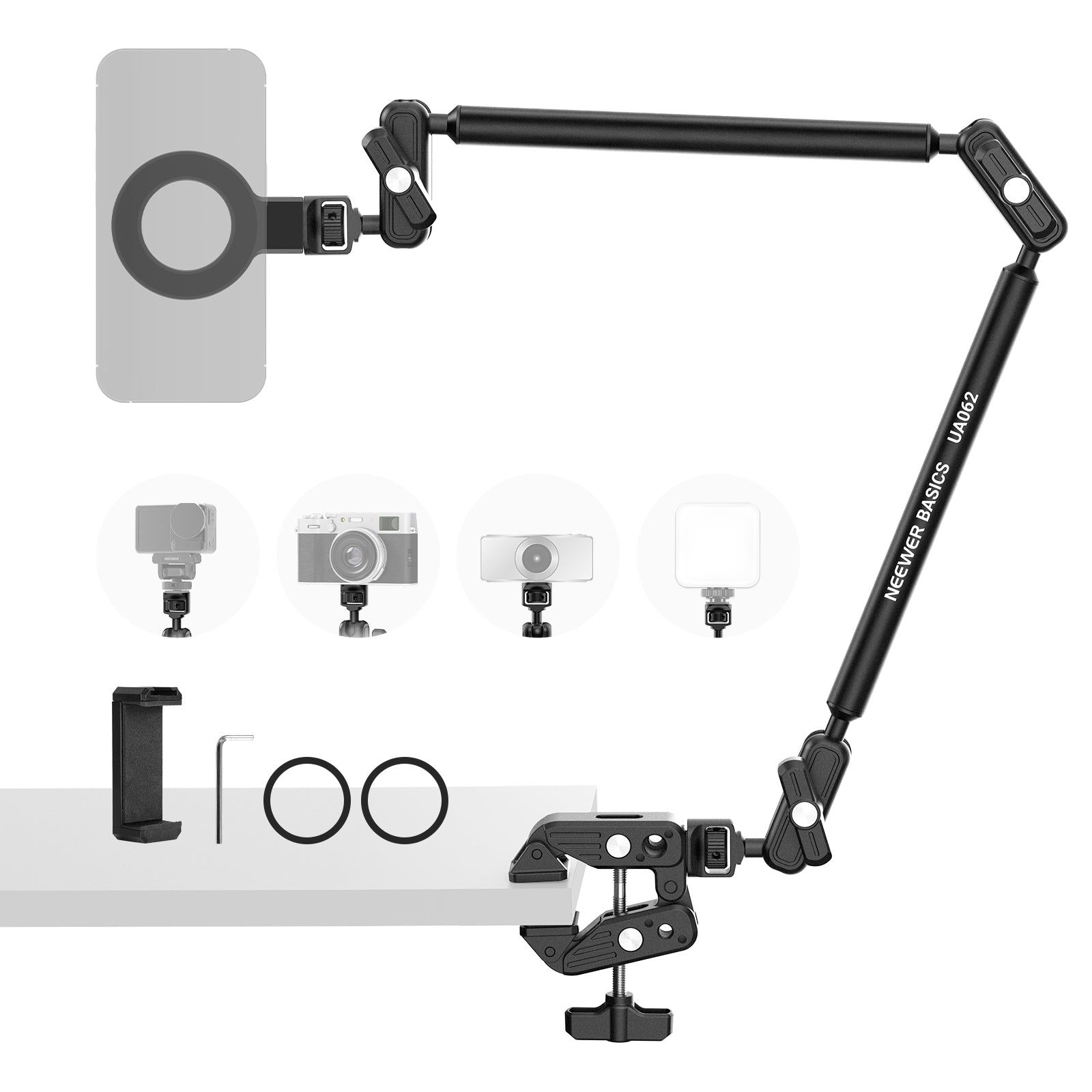 NEEWER BASICS UA062 26.4" Articulating Magic Arm with Magnetic Phone Mount: image 1