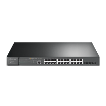 TP-Link Omada 24-port Gigabit and 4-Port 10GE SFP+ L2+ Managed PoE Switch with 24 x PoE+, SG3428XMP — Product view