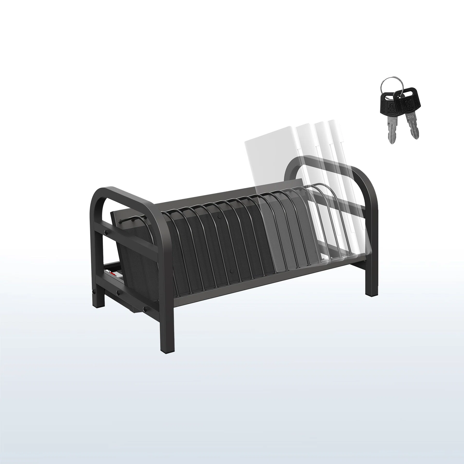 16-Device Open Charging Station with Locking Compartment