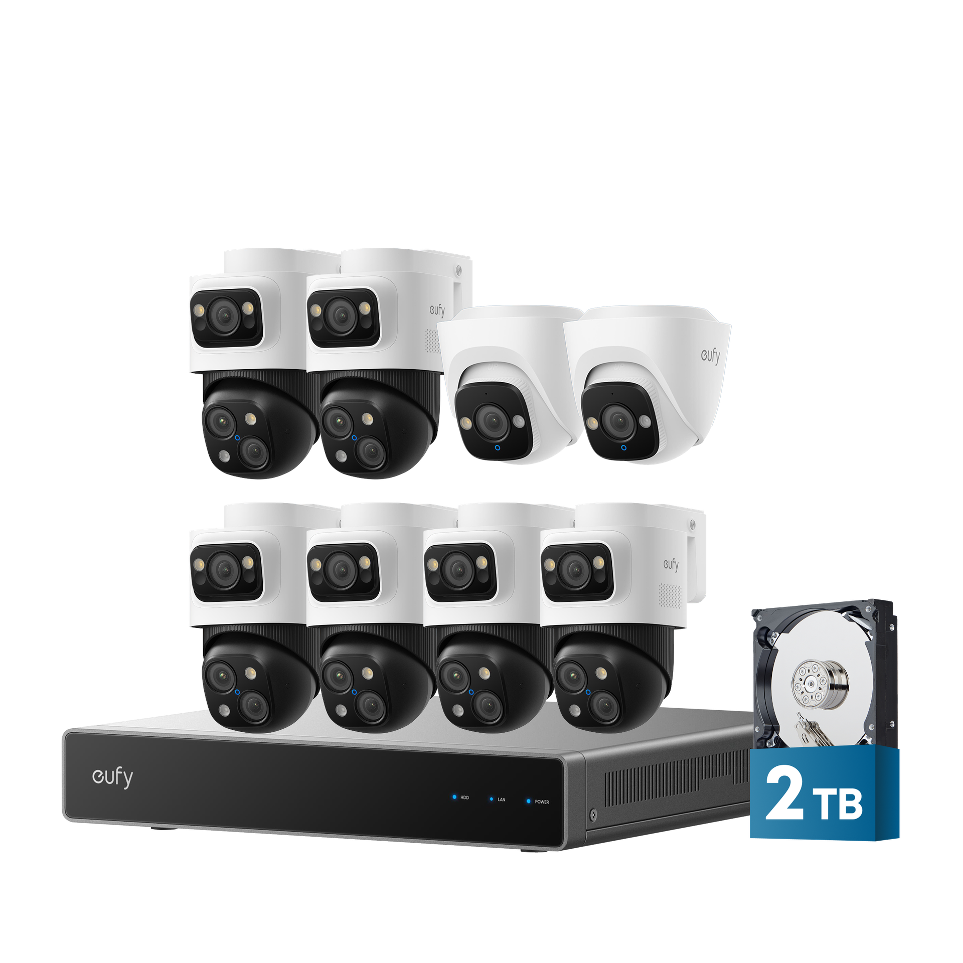 eufy 6-Cam Kit PoE NVR Security System S4 Max + 2 Turret Cameras: product detail 1