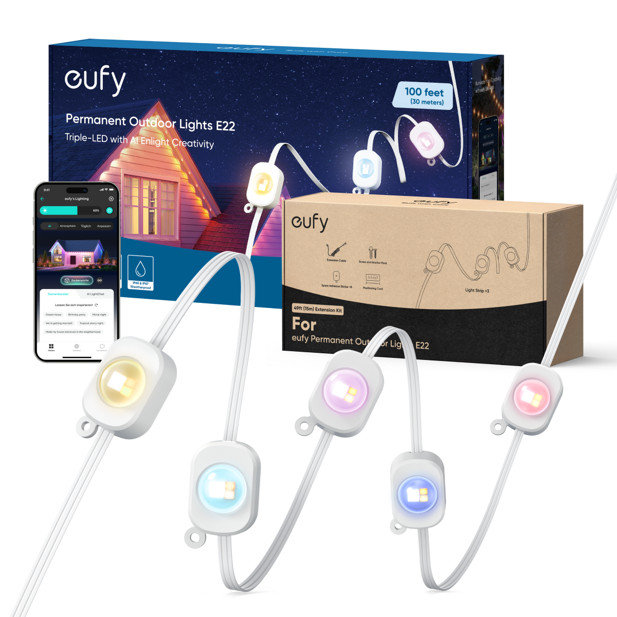 eufy Permanent Outdoor Lights E22, 150 ft