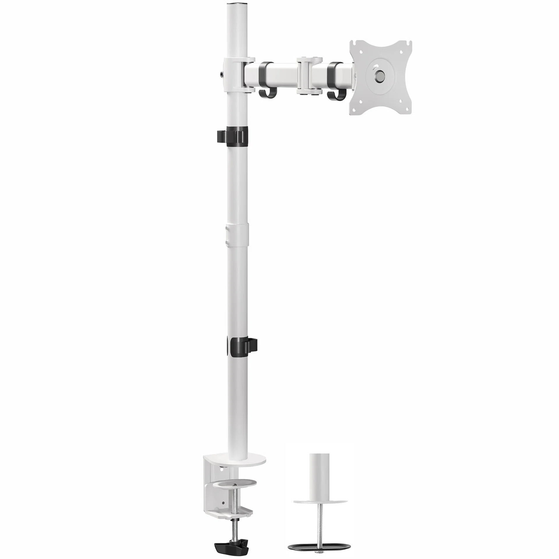 VIVO Single Monitor Extra Tall Desk Mount - Up to 38" Screens — White — Product view