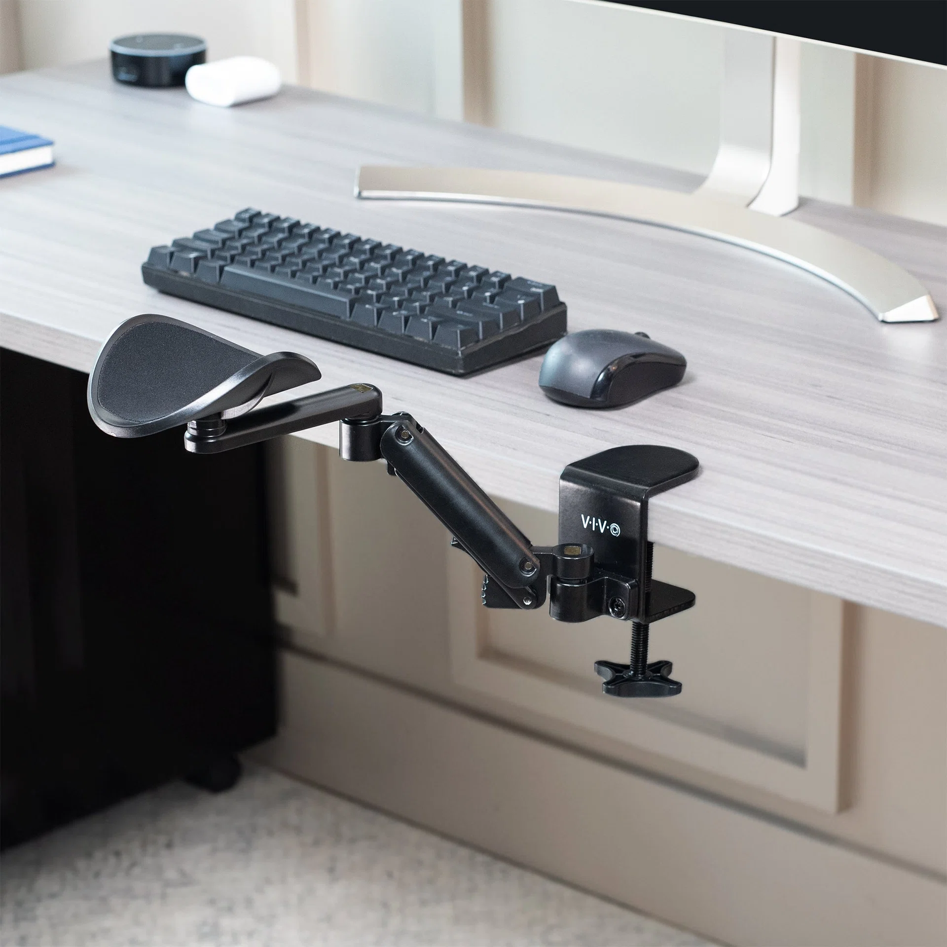 Clamp-on Rotating Arm Rest for Office Desks