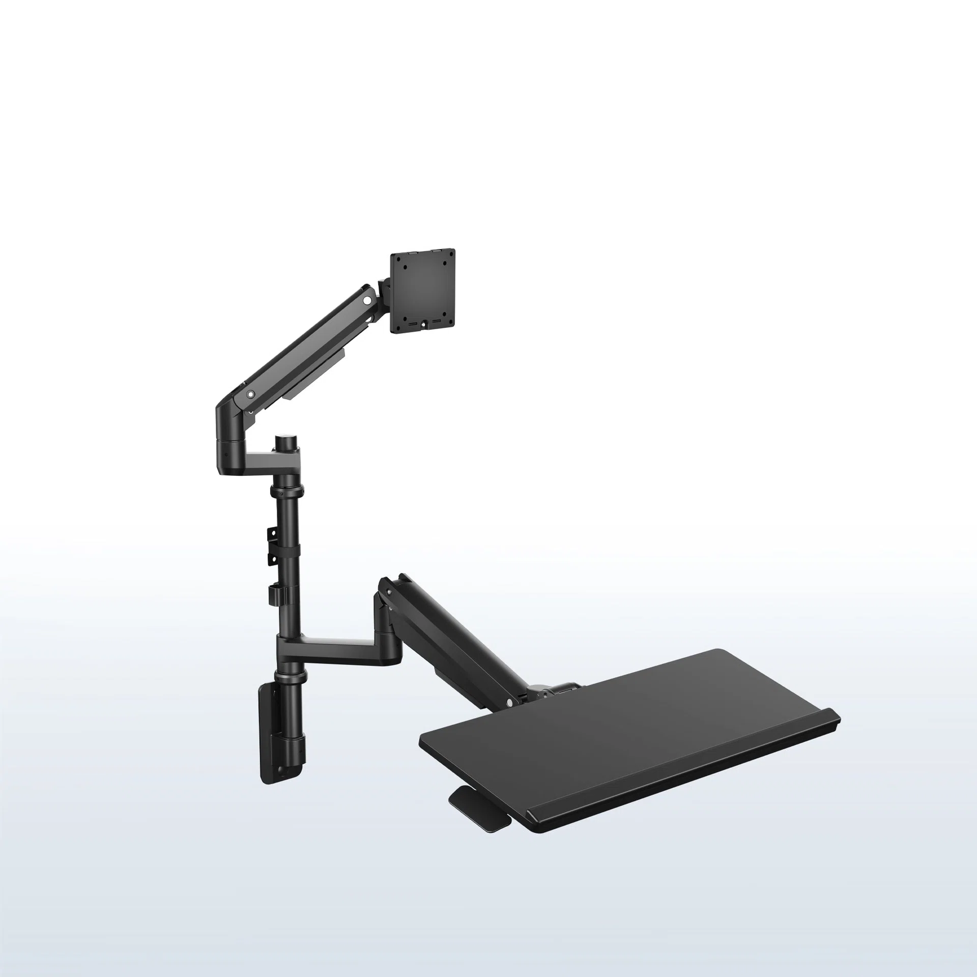 VIVO Pneumatic Arm Single Ultrawide Monitor Wall Mount + Keyboard Tray - Up to 49" Screens — Pneumatic Arm Single Ultrawide Monitor Wall Mount + Keyboard Tray - Up to 49" Screens — Product view