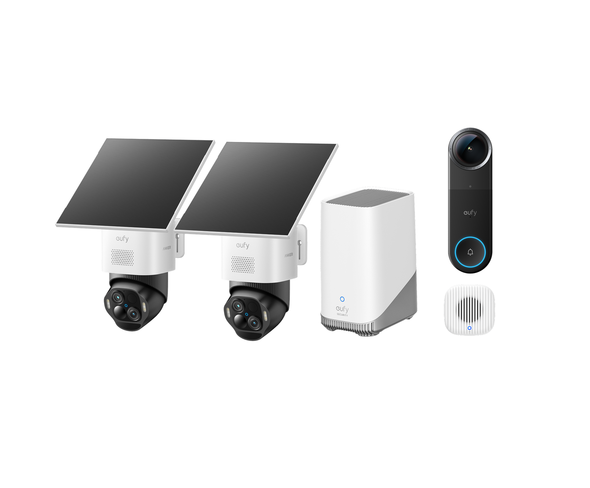 Eufy SoloCam E50 2-Cam Kit + Video Doorbell S4 with Chime
