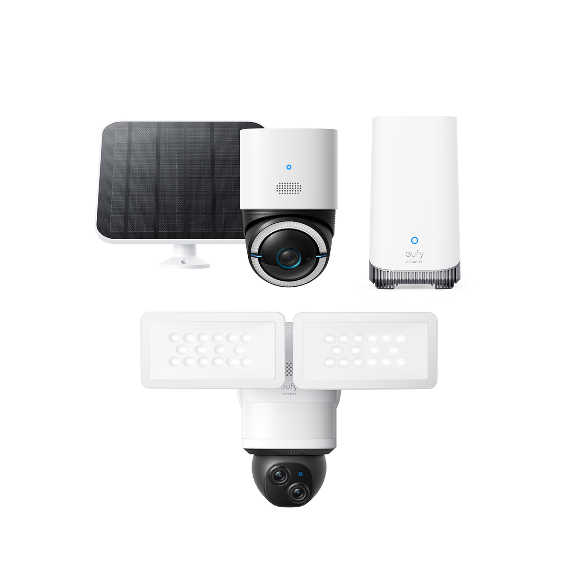 eufy 4G LTE Cam S330 + Floodlight Camera E340 + HomeBase™ S380: product detail 1