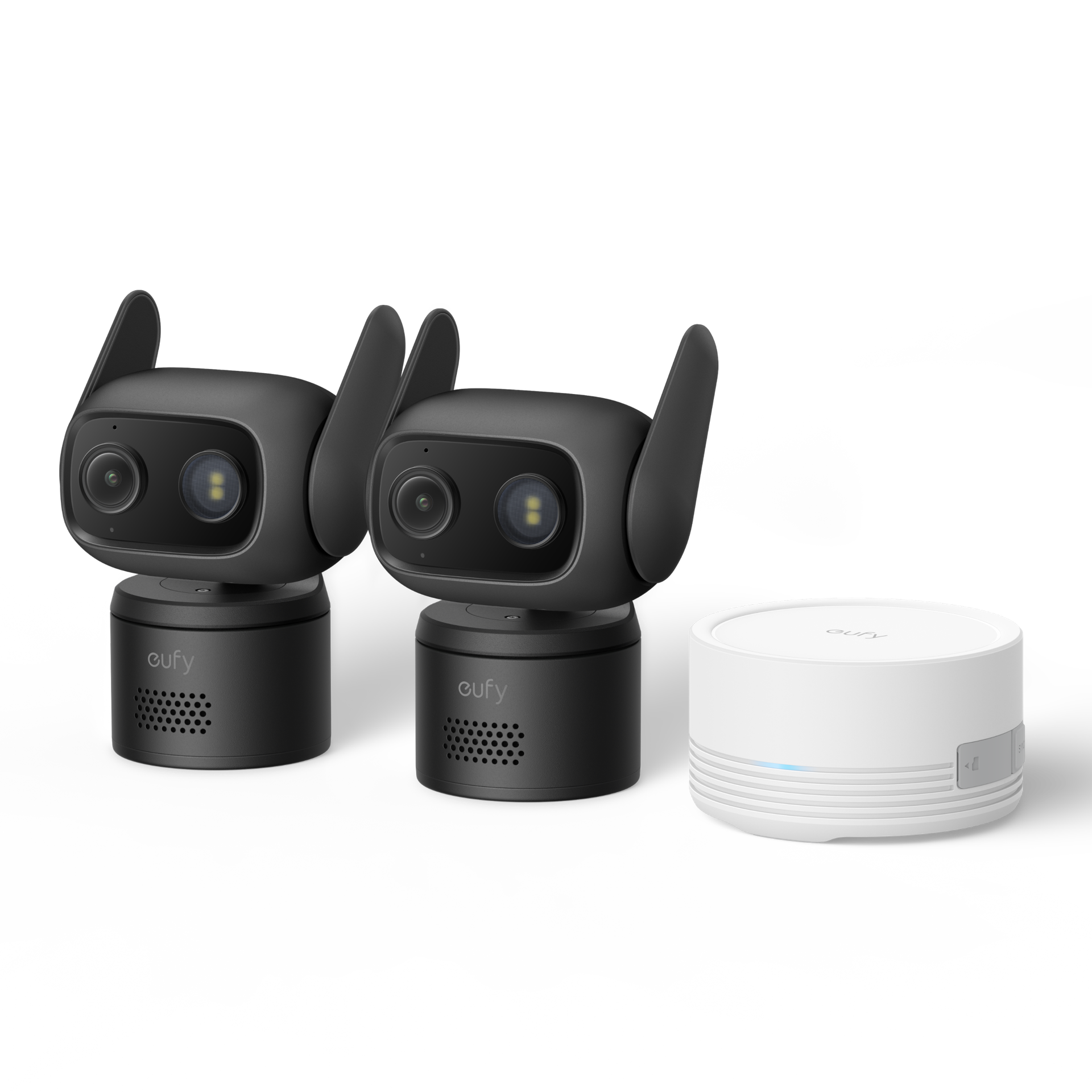 eufy Wired Cam C31 2-Pack(Black) with HomeBase Mini (64GB)
