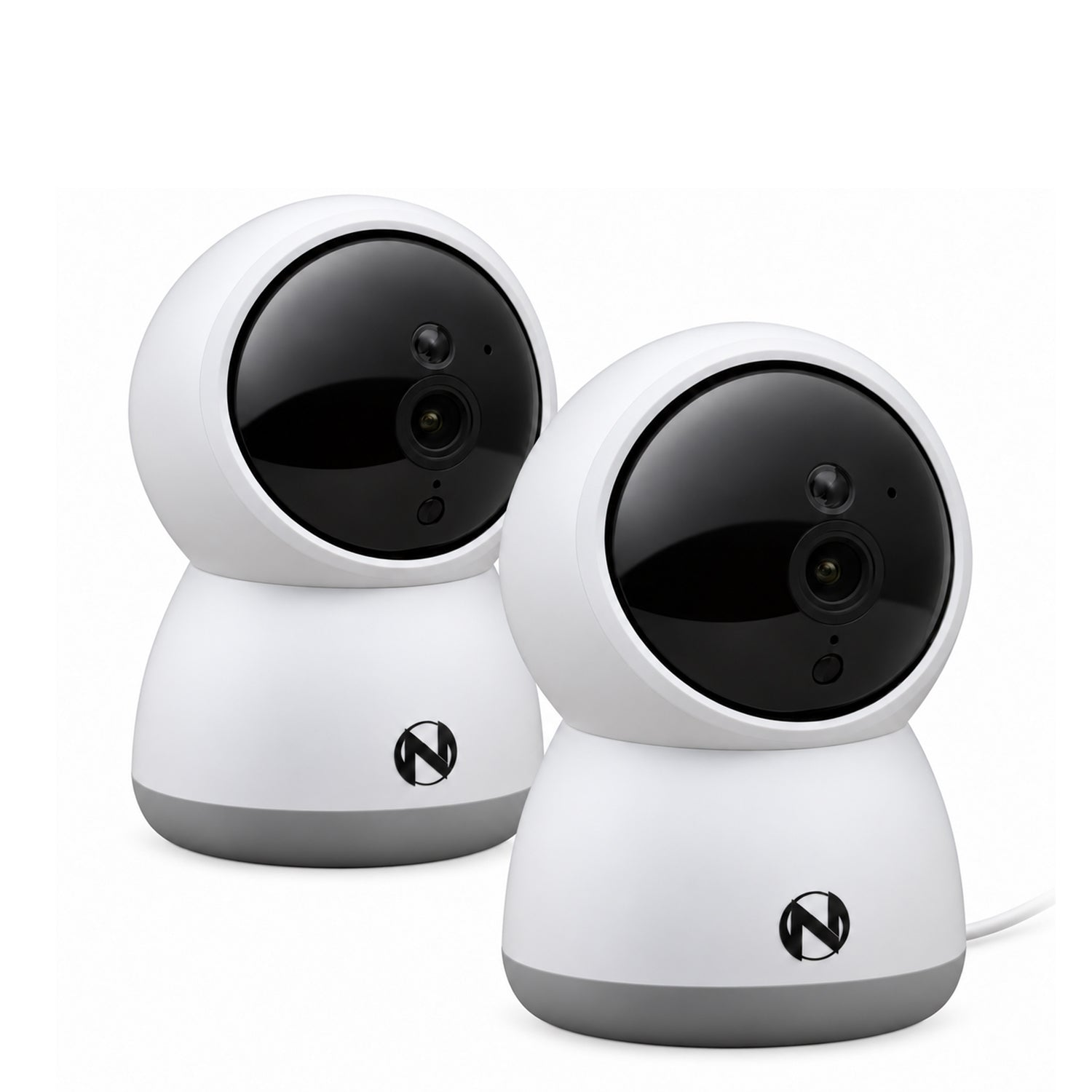 Night Owl Indoor Wi-Fi IP Plug In 3MP Deterrence Camera with Pan, Tilt and 2-Way Audio - 2 pack - White: exact-model product hardware or included component detail 1