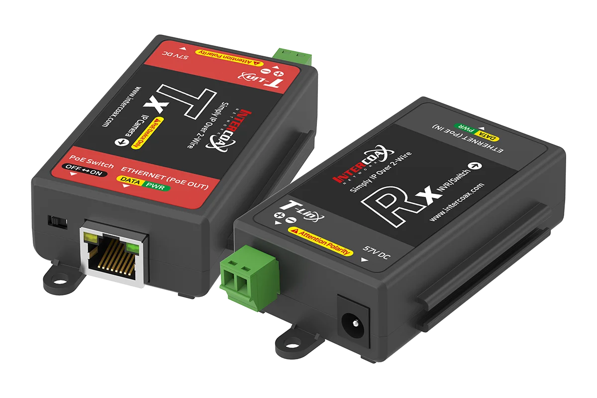 Single Port IP & PoE over 2-wire Set (300m/1000ft end-to-end converters)