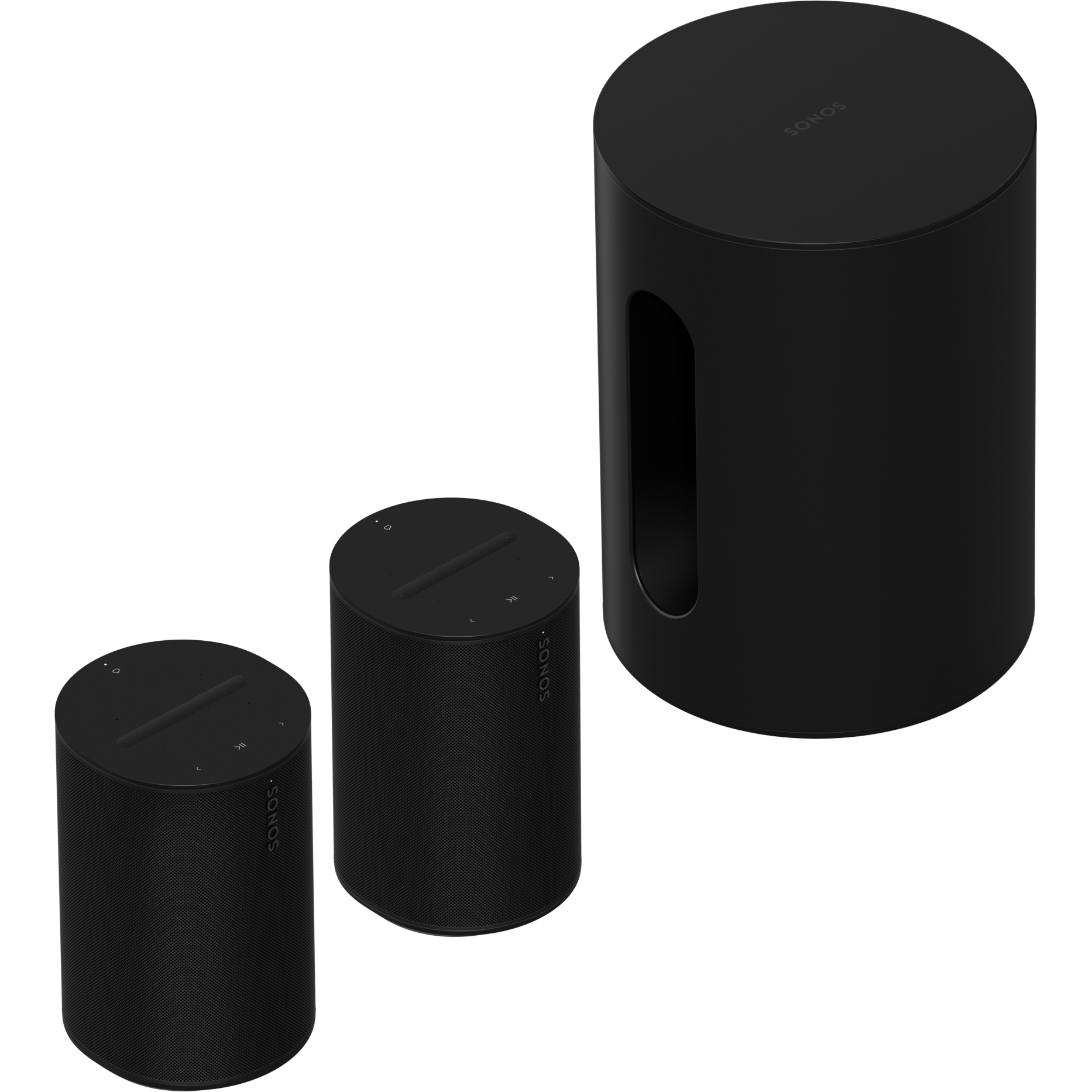 Sub Mini and pair of Era 100s, both in black
