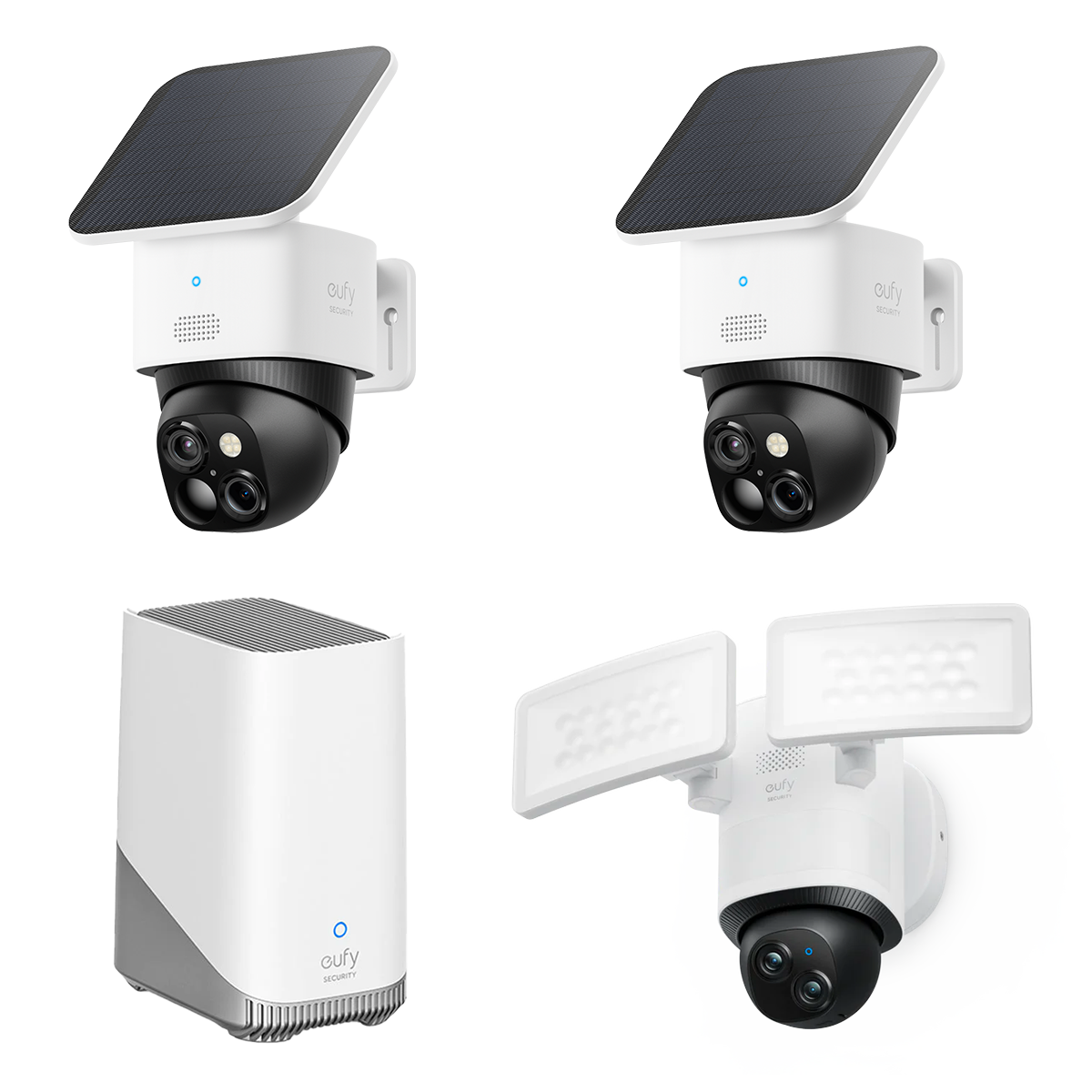 SoloCam S340 (2-Pack) + Floodlight Camera E340 + eufy HomeBase™ S380