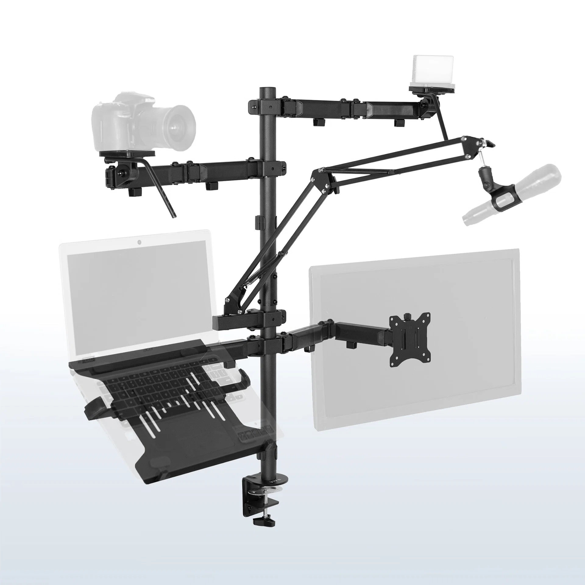 VIVO All-In-One Livestream Desk Mount - Up to 32" Screens, 15.6" Laptops — All-In-One Livestream Desk Mount - Up to 32" Screens, 15.6" Laptops — Product view