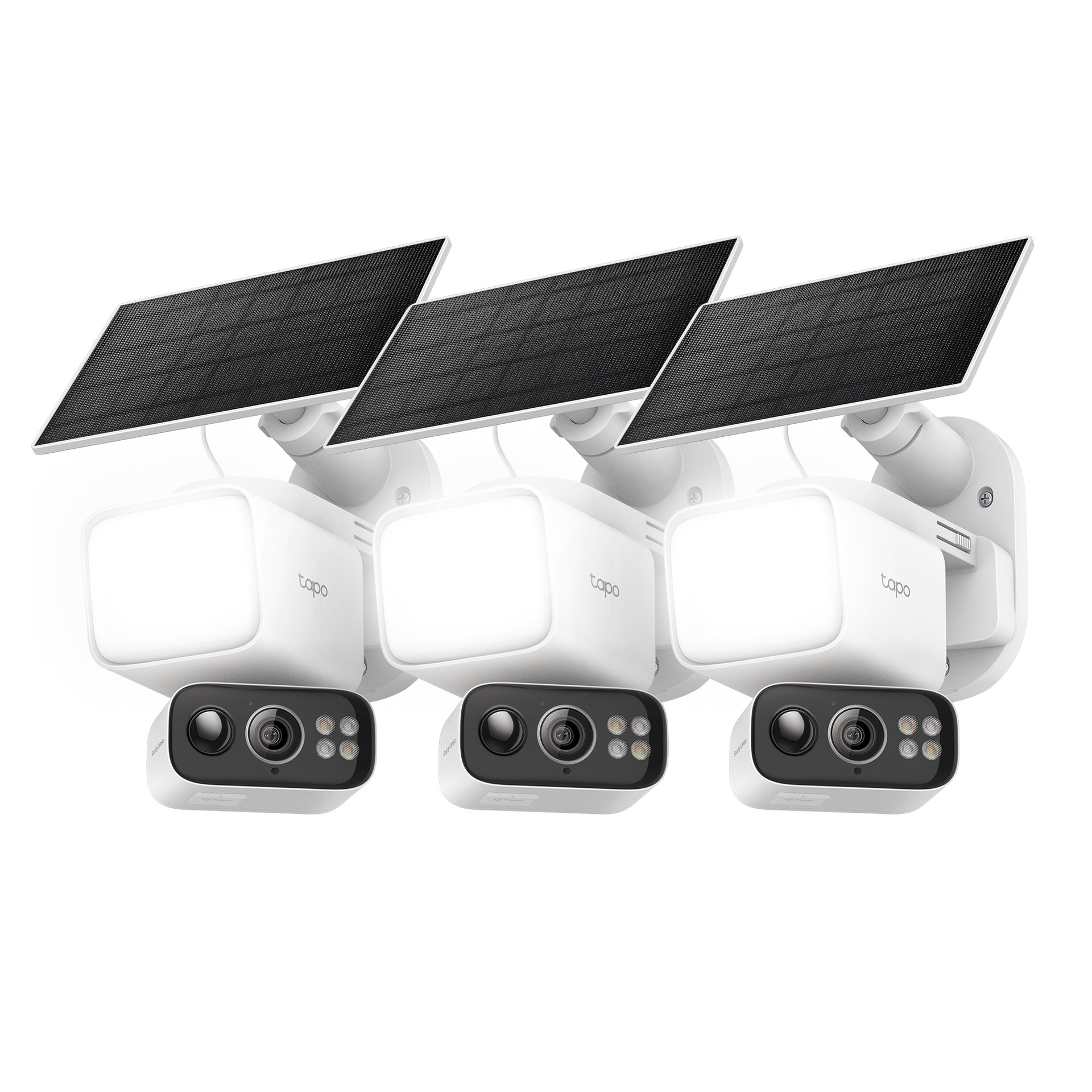 2K Floodlight Solar 360° Pan/Tilt Security Camera, Tapo C615F Kit 3-Pack
