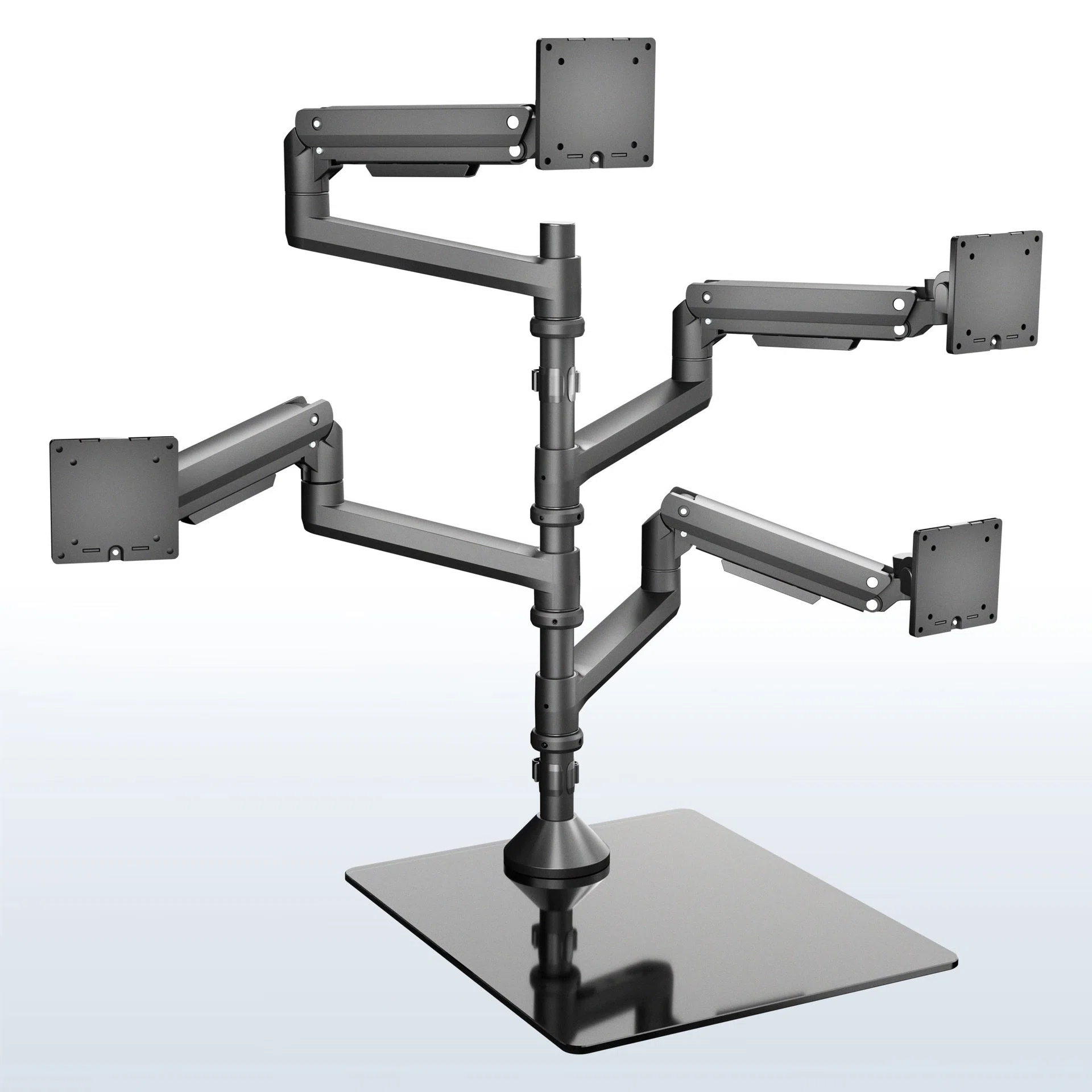 VIVO Freestanding Pneumatic Arm Quad Ultrawide Monitor Extra Tall Desk Mount - Up to 38" Screens — Freestanding Pneumatic Arm Quad Ultrawide Monitor Extra Tall Desk Mount - Up to 38" Screens — Product view