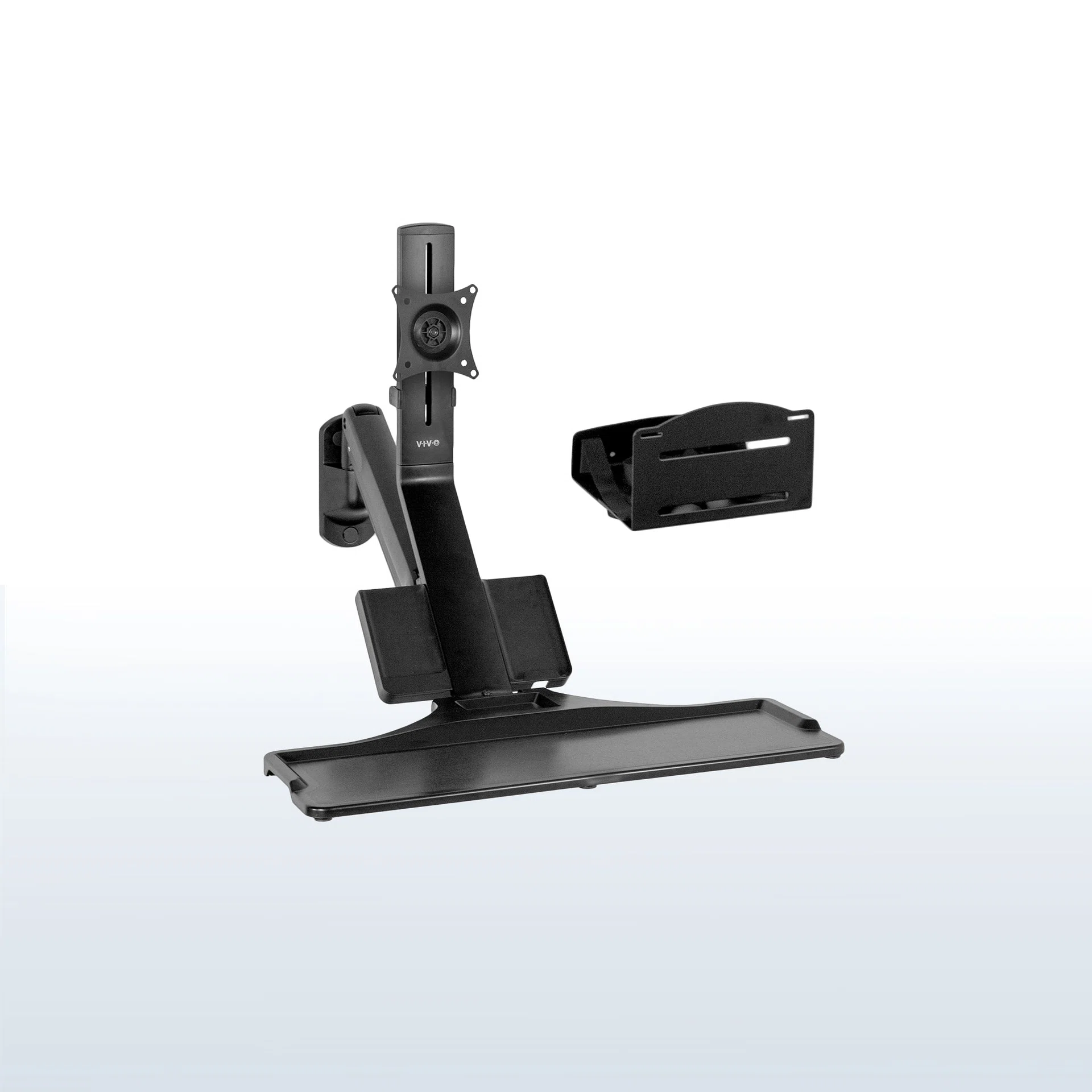 VIVO Single Monitor Sit to Stand Wall Mount Workstation - 17" to 32" Screens — Single Monitor Sit to Stand Wall Mount Workstation - 17" to 32" Screens — Product view