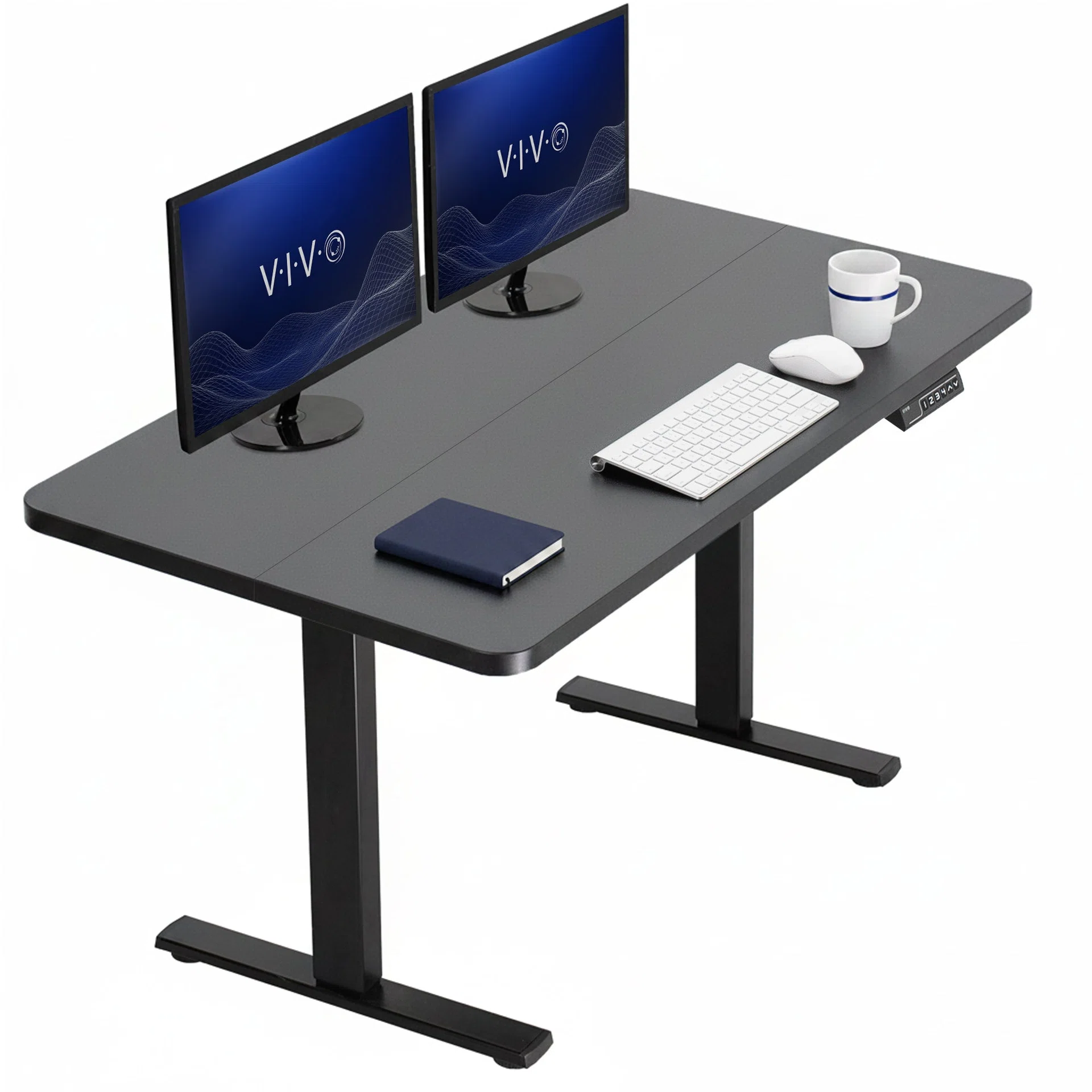 1B Split Top Series - Single Motor Electric Desk with Push Button Memory Controller