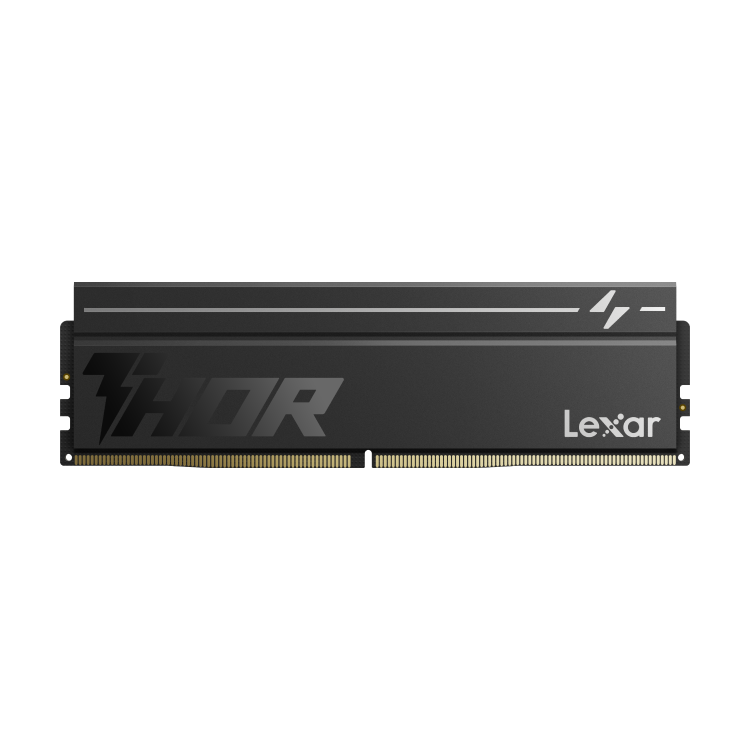 Lexar THOR 32GB (two 16 GB modules) DDR5-6000 CL38 Black · Original two-module kit front view
