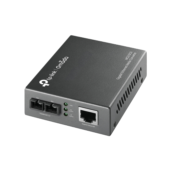 Omada 10/100/1000 Mbps RJ45 to 1000 Mbps Single-Mode SC Fiber Converter, MC210CS