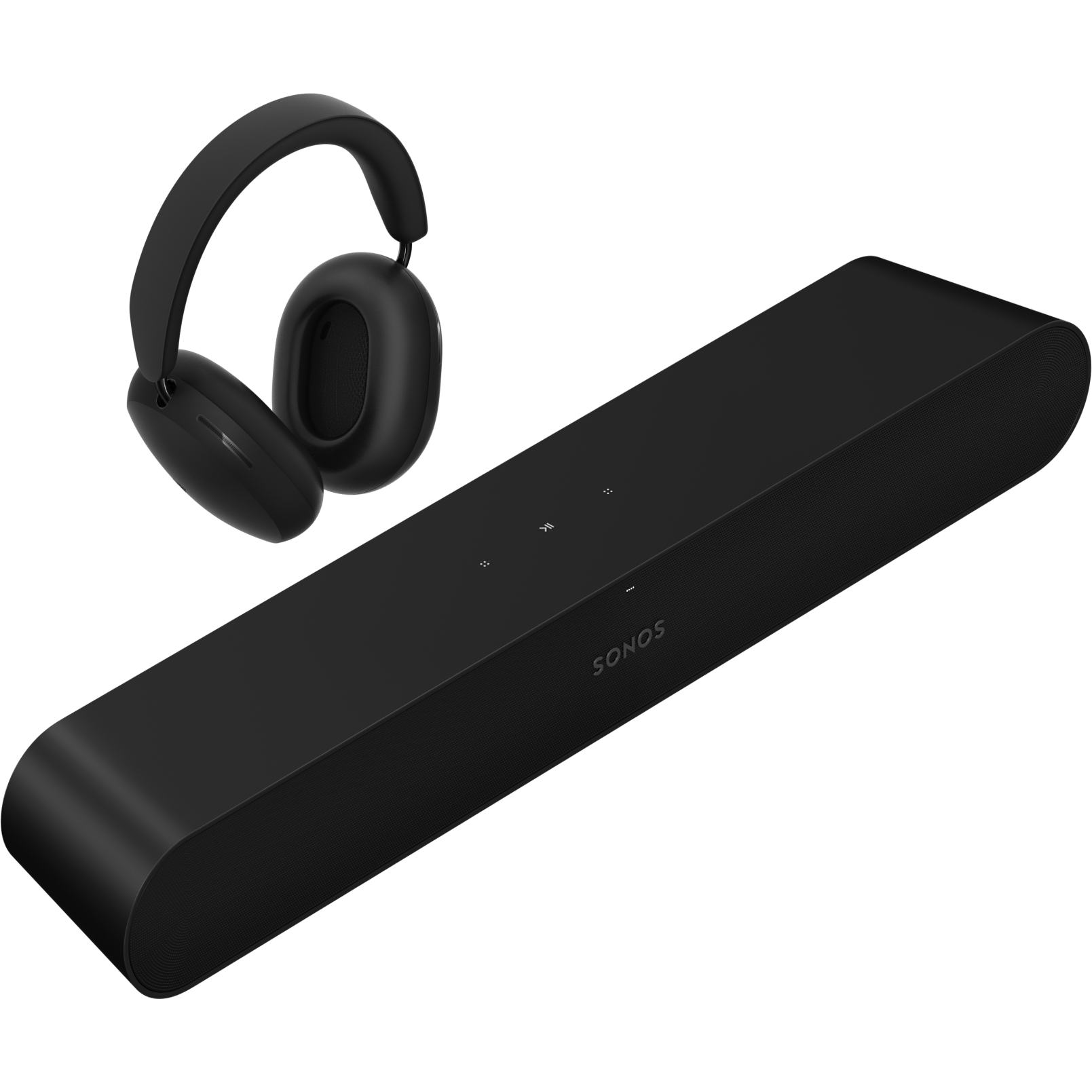 Black Sonos Ace headphones with a black Ray