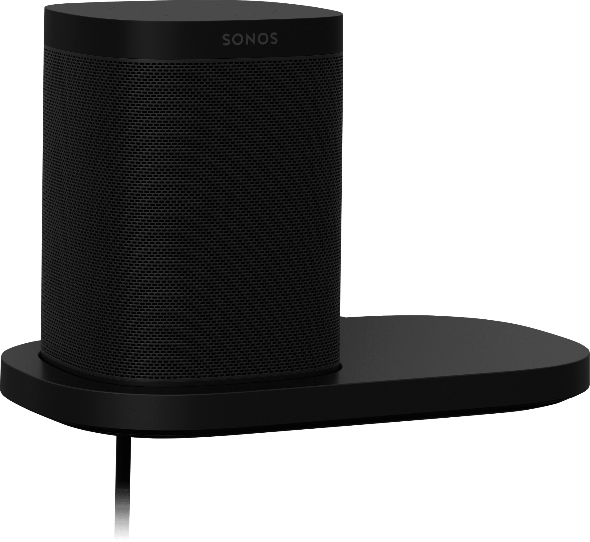 Shelf with One angle black (mount/stand/shelf only; demonstration speaker not included)