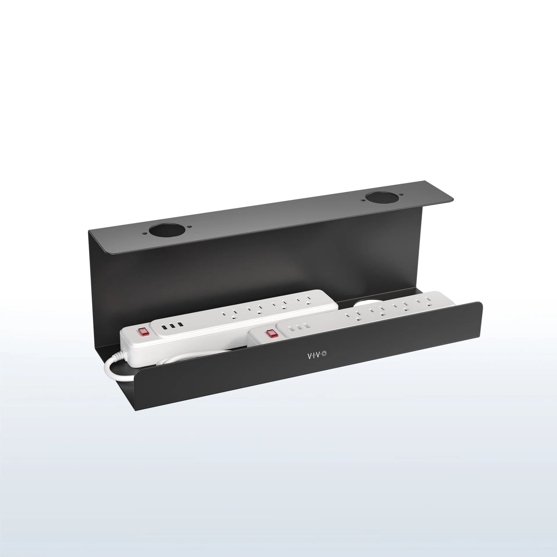 VIVO Extra Deep Under Desk Cable Management Tray — 1 Pack / Black — Product view