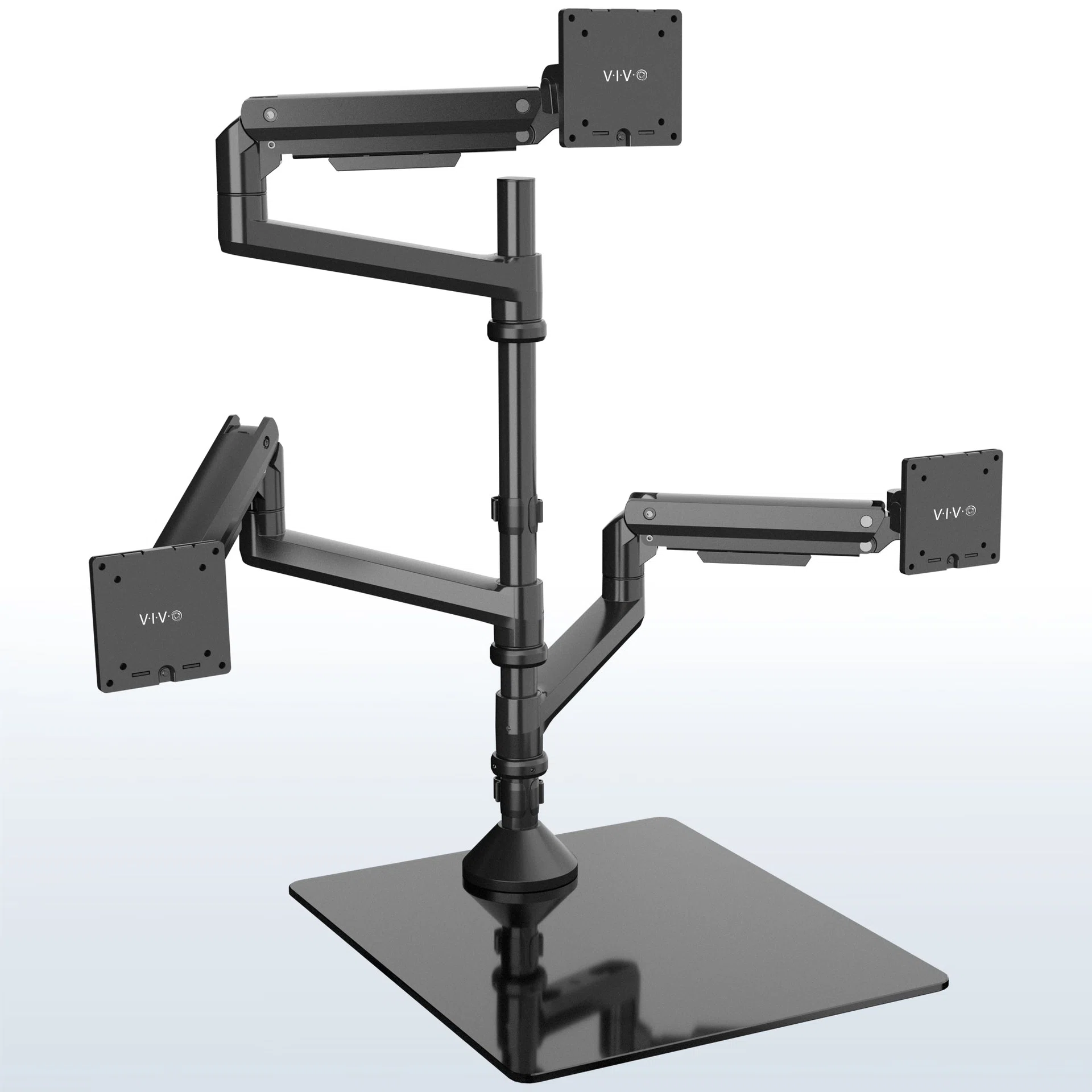 VIVO Pneumatic Arm Triple Ultrawide Monitor Extra Tall Desk Stand - Up to 49" Screens — Pneumatic Arm Triple Ultrawide Monitor Extra Tall Desk Stand - Up to 49" Screens — Product view