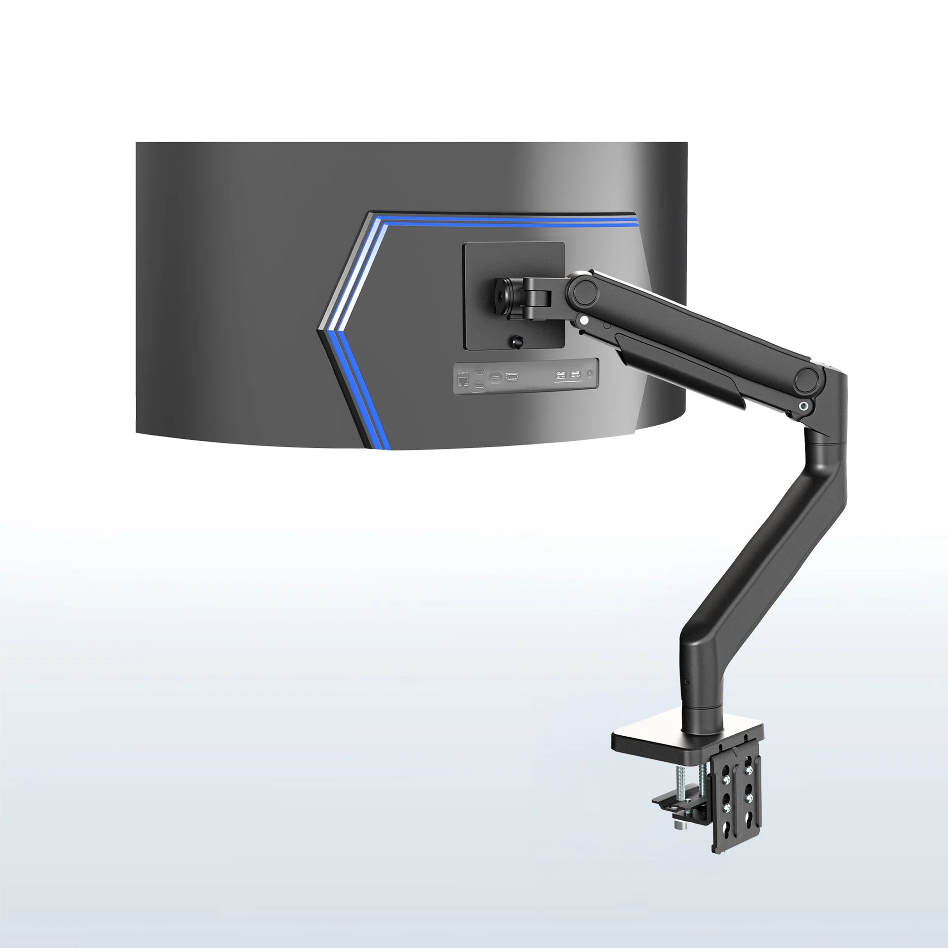 VIVO Pneumatic Arm Single Ultrawide Monitor Desk Mount - Up to 49" Screens — Black — Product view