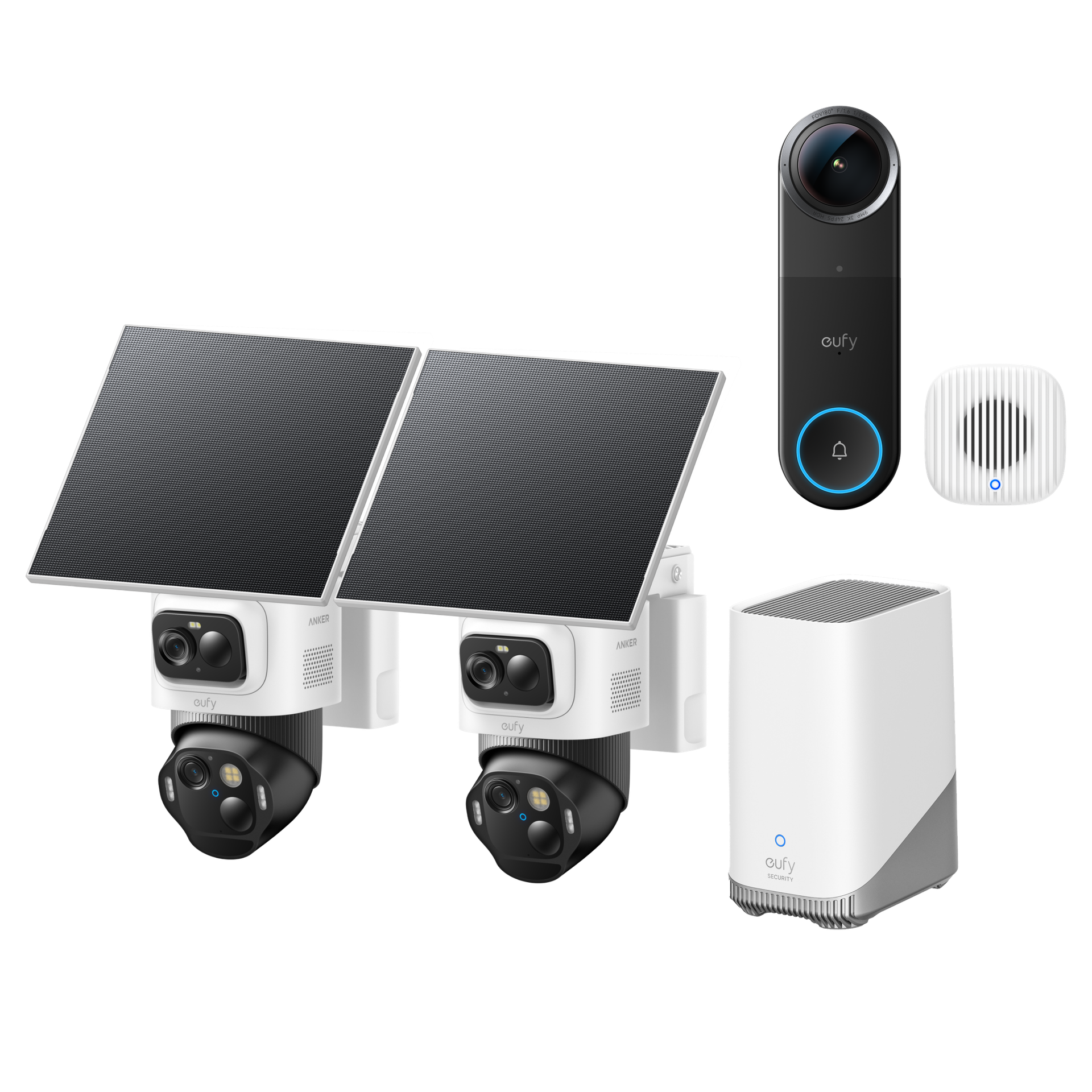 eufyCam E52 2-Cam Kit(HomeBase S380)+ eufy Video Doorbell S4 with Chime