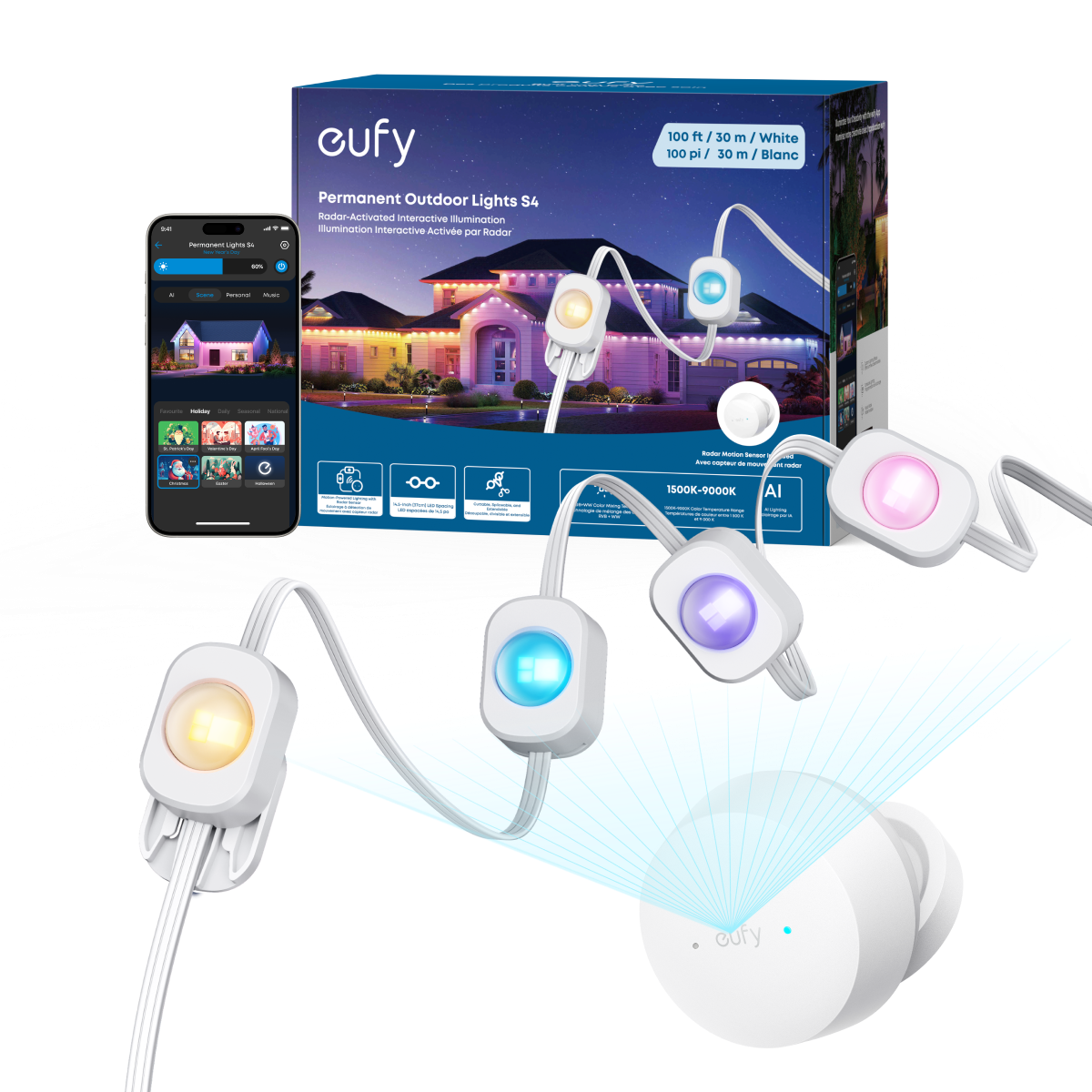 eufy Permanent Outdoor Lights S4 (100 ft with 72 LED Lights)
