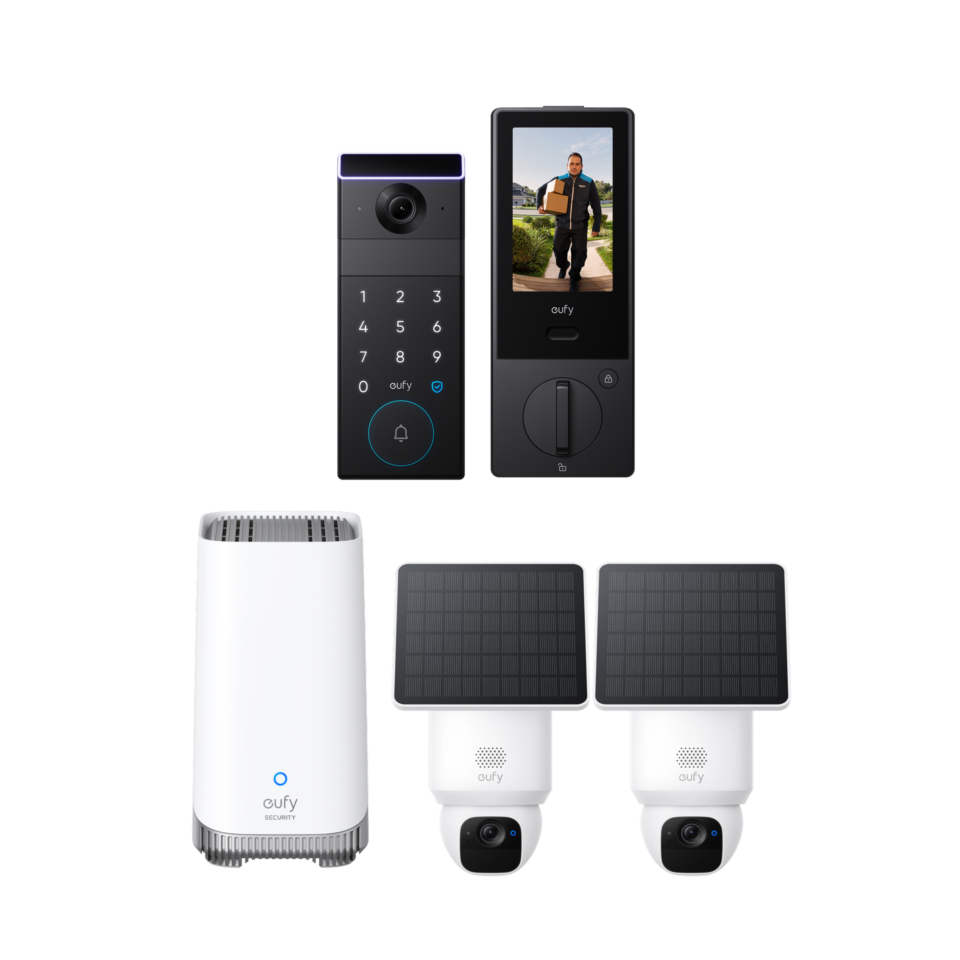 eufy SoloCam E30 (2-Cam Pack) + FamiLock S3 Max + HomeBase™ S380