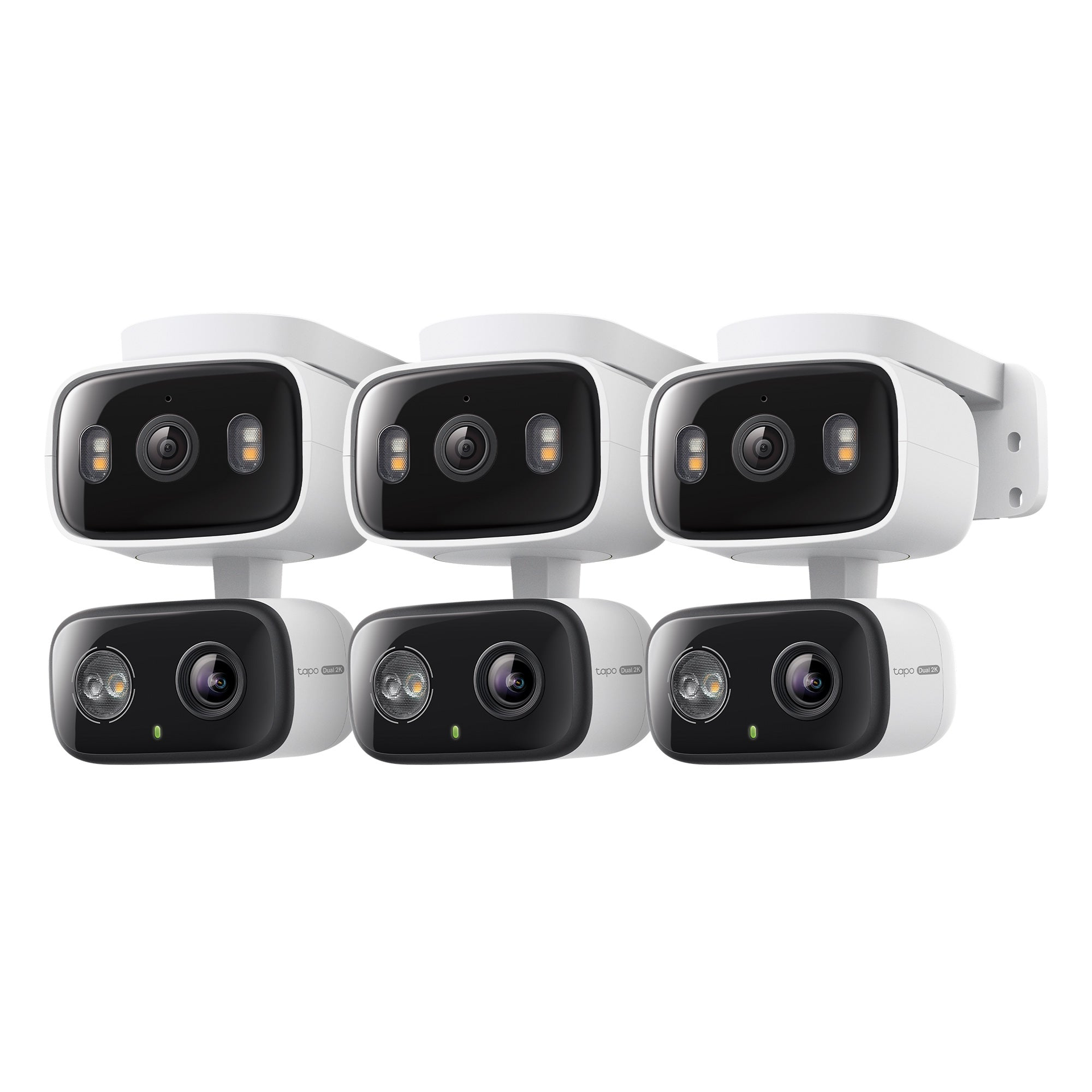 2K Dual Lens Pan/Tilt Indoor/Outdoor Security Camera, Tapo C246D HybridCam Duo 3-Pack