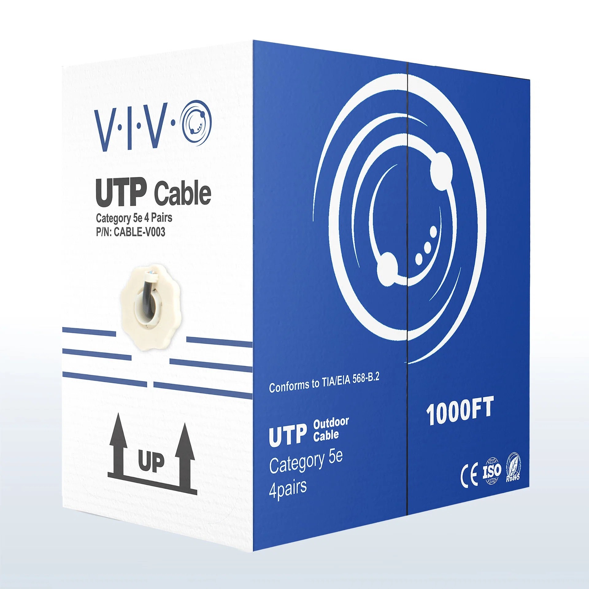 Black 1,000ft Cat5e Outdoor Ethernet Cable