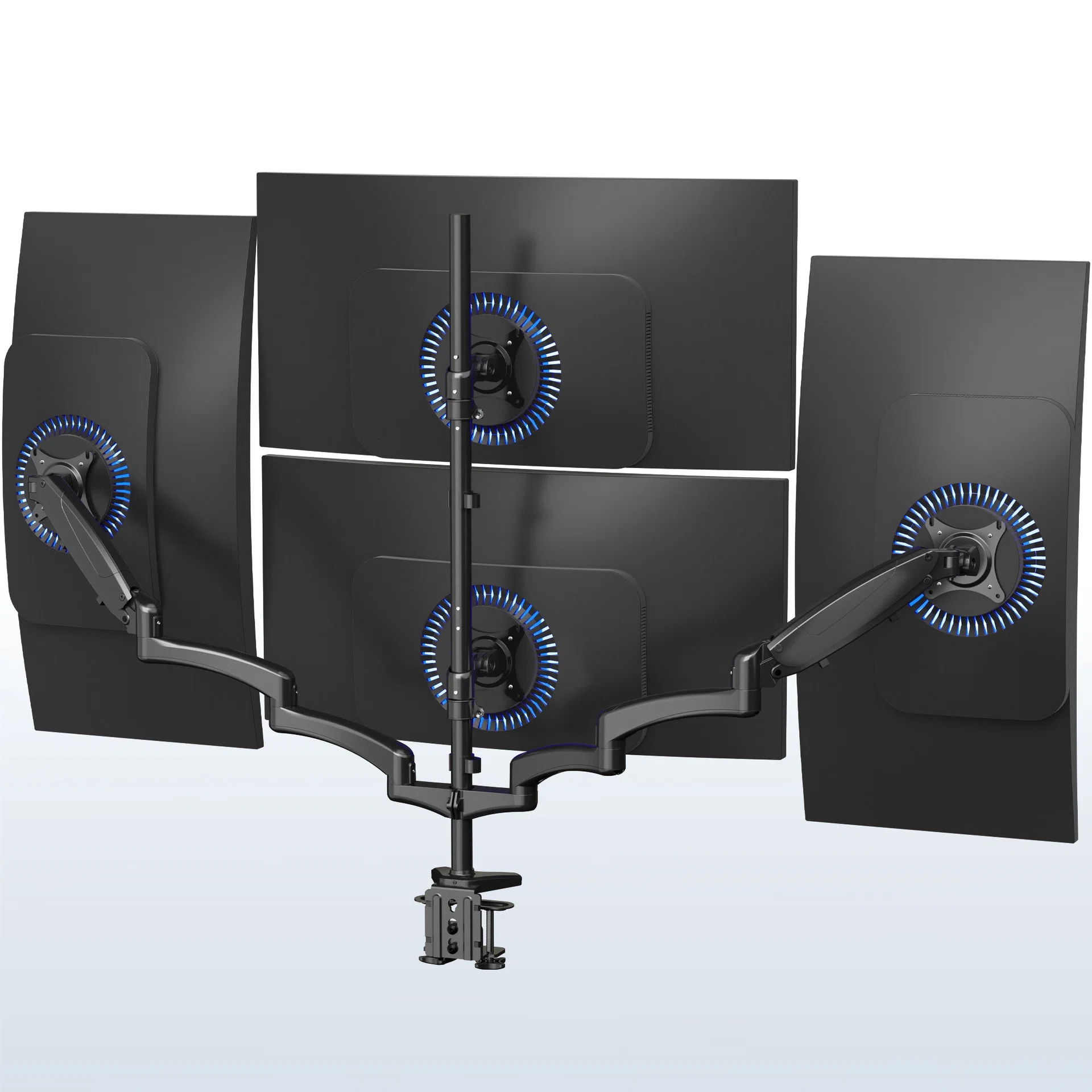 VIVO Quad Monitor Desk Mount (2 Pneumatic Arms + 2 Fixed) - Up to 32" Screens — Quad Monitor Desk Mount (2 Pneumatic Arms + 2 Fixed) - Up to 32" Screens — Product view