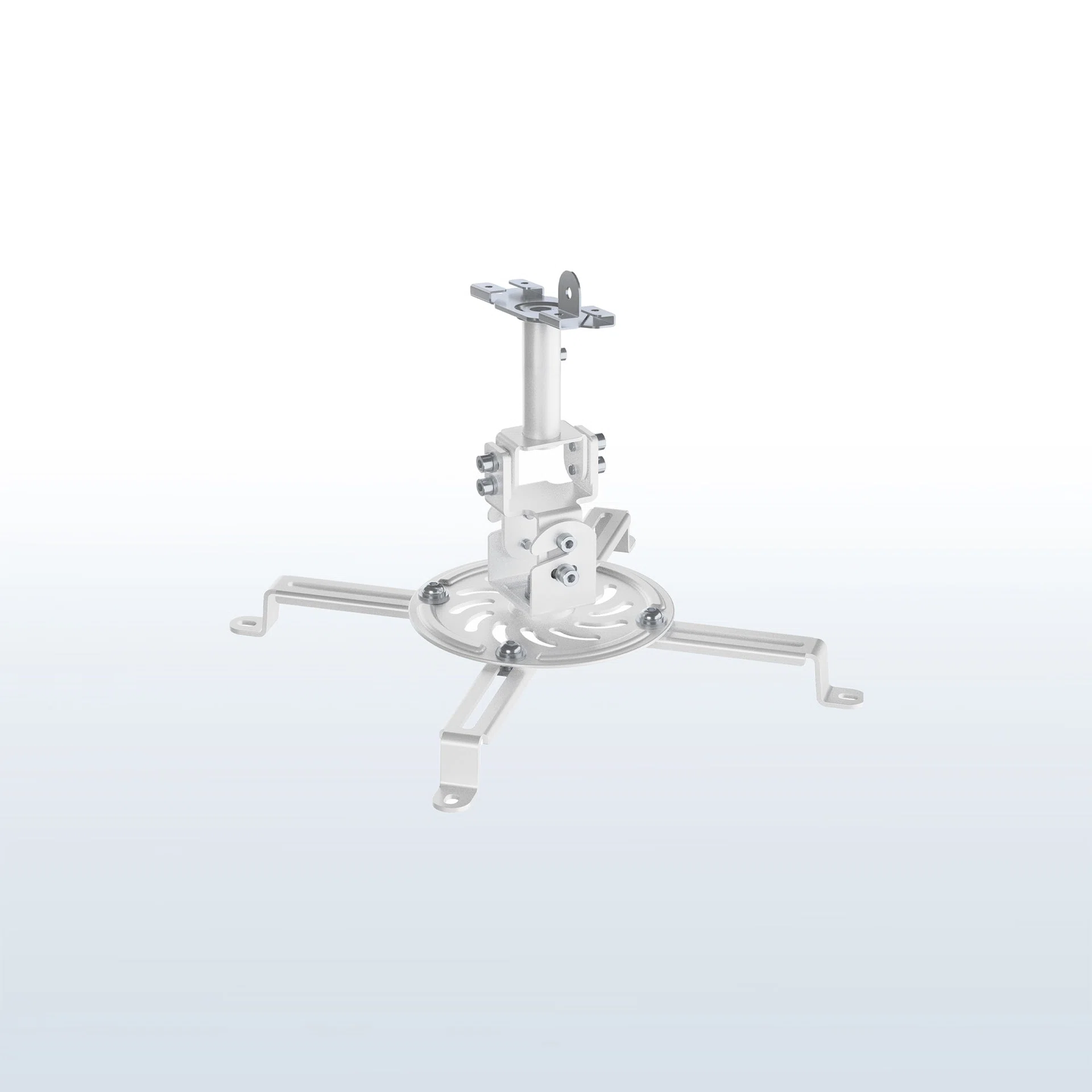 White Drop Ceiling Projector Mount with Scissor Clamp