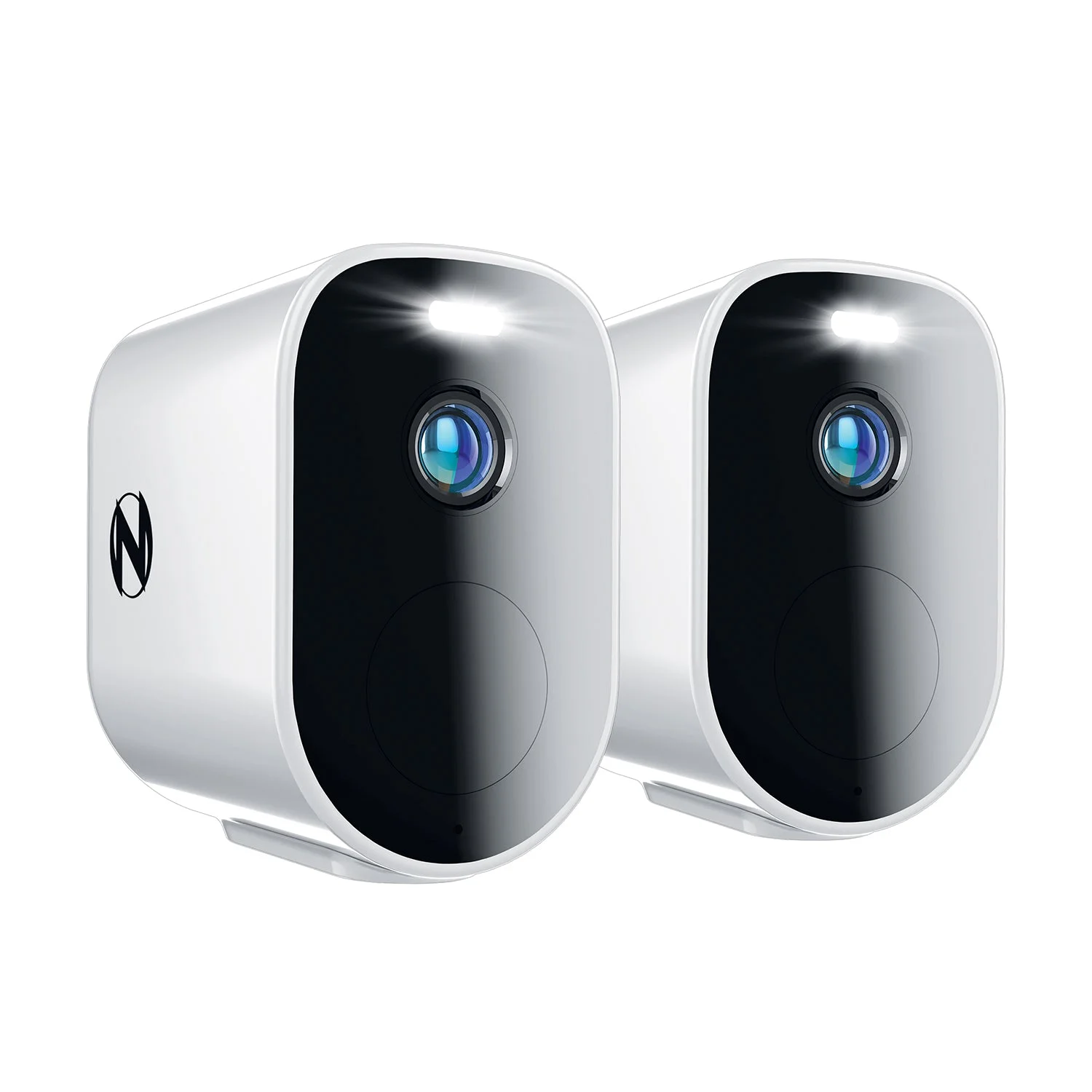 Wire Free (Battery) 2K Spotlight Mountable Cameras with 2-Way Audio and Audio Alerts and Sirens - 2 Pack - White