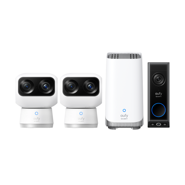 Eufy Indoor Cam S350 + HomeBase™ S380 + Video Doorbell E340 (Battery Powered)