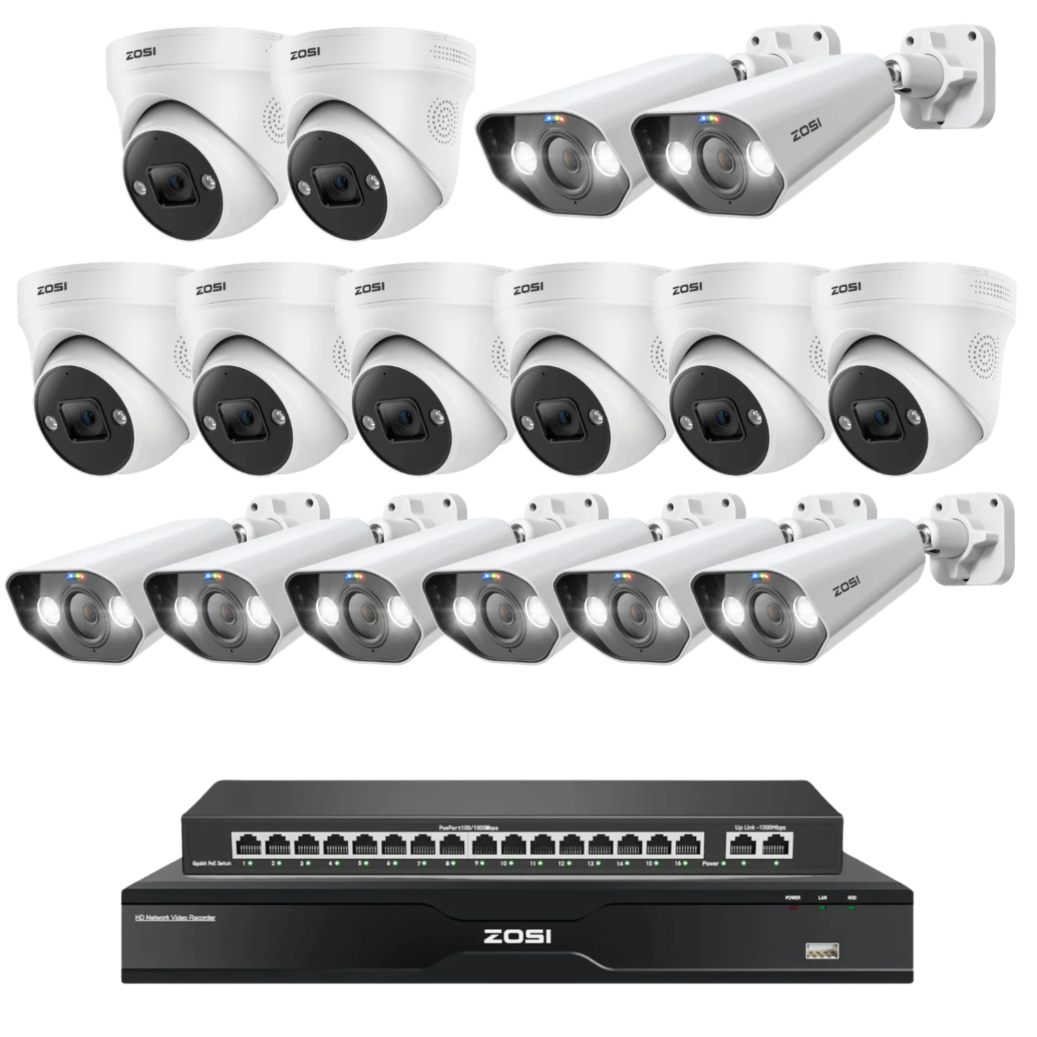 Security systems product — 1NR-328D44-US+4PC-2255QW-C-US*2+2PC-1825QW-C-US*4+1PS-16G2-US