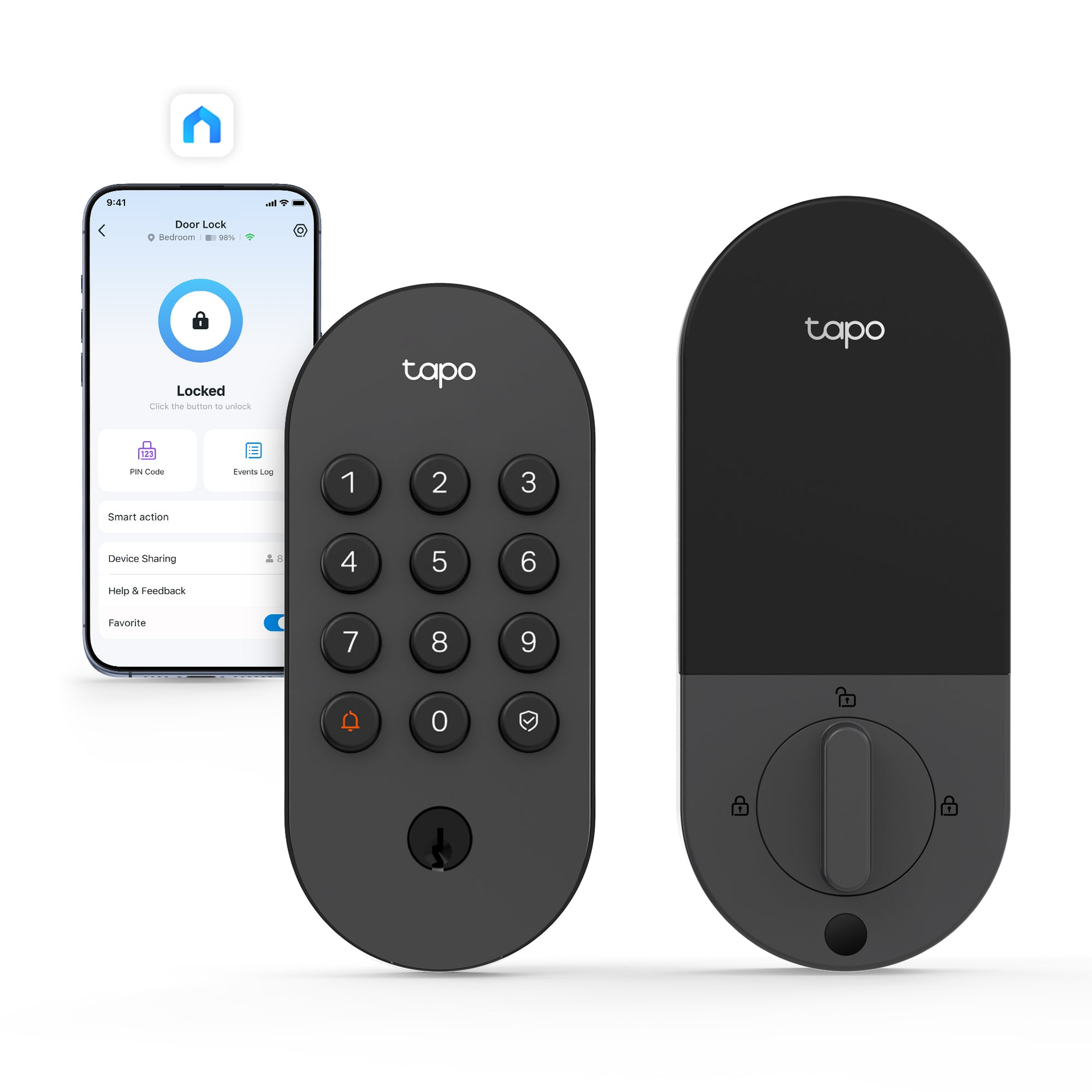 Keyless Smart Wi-Fi Deadbolt Door Lock, Tapo DL100