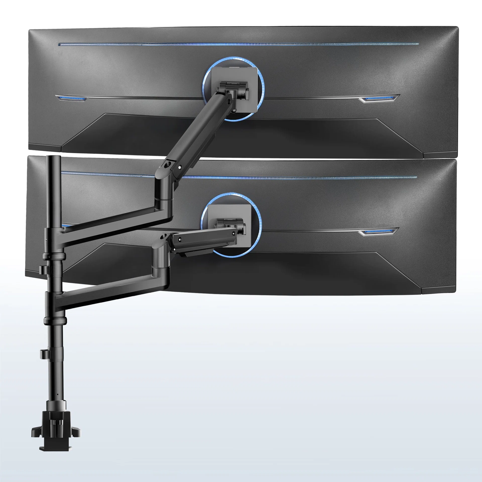 VIVO Pneumatic Arm Dual Ultrawide Monitor Extra Tall Desk Mount - Up to 49" Screens — Pneumatic Arm Dual Ultrawide Monitor Extra Tall Desk Mount - Up to 49" Screens — Product view