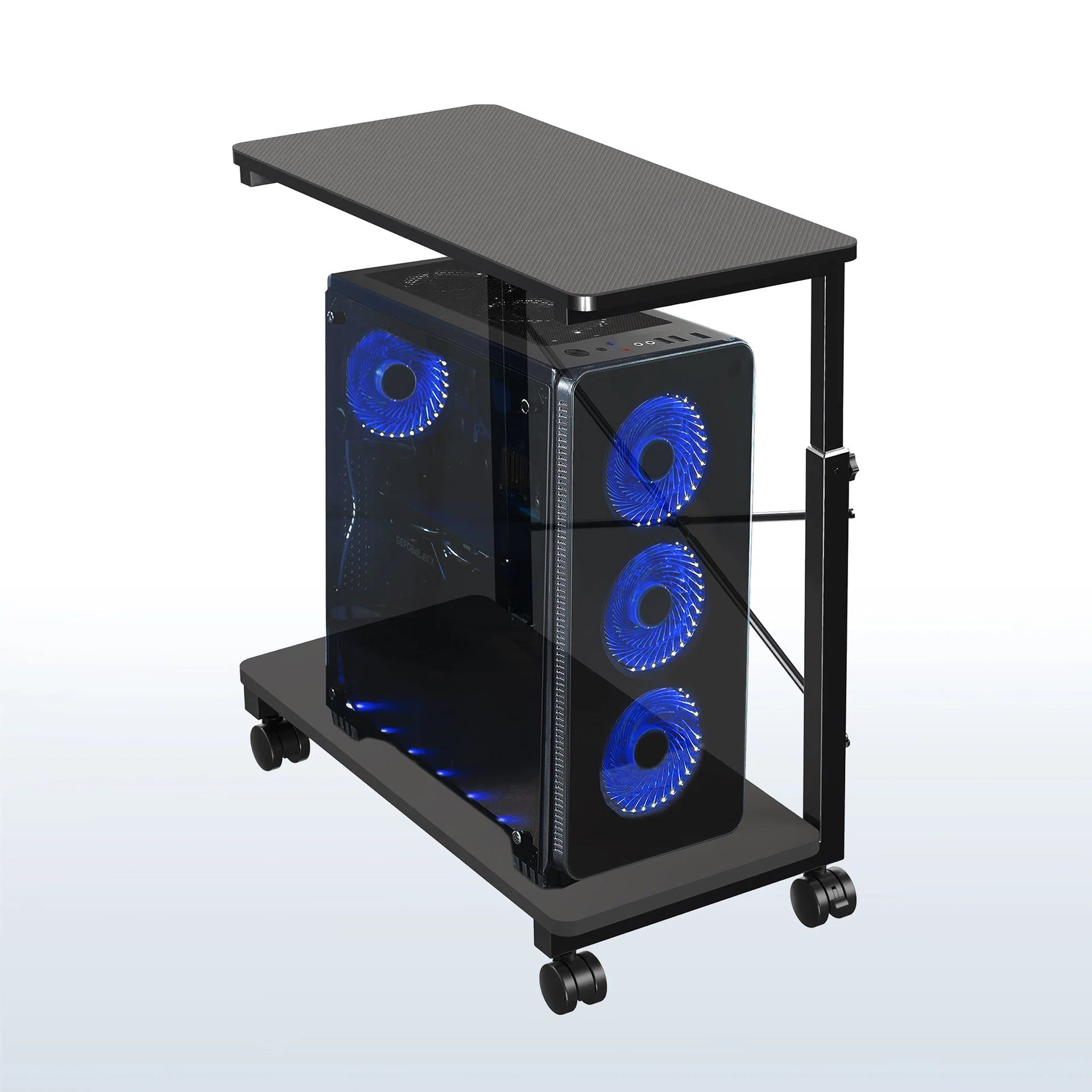 Mobile Adjustable PC Cart with Storage