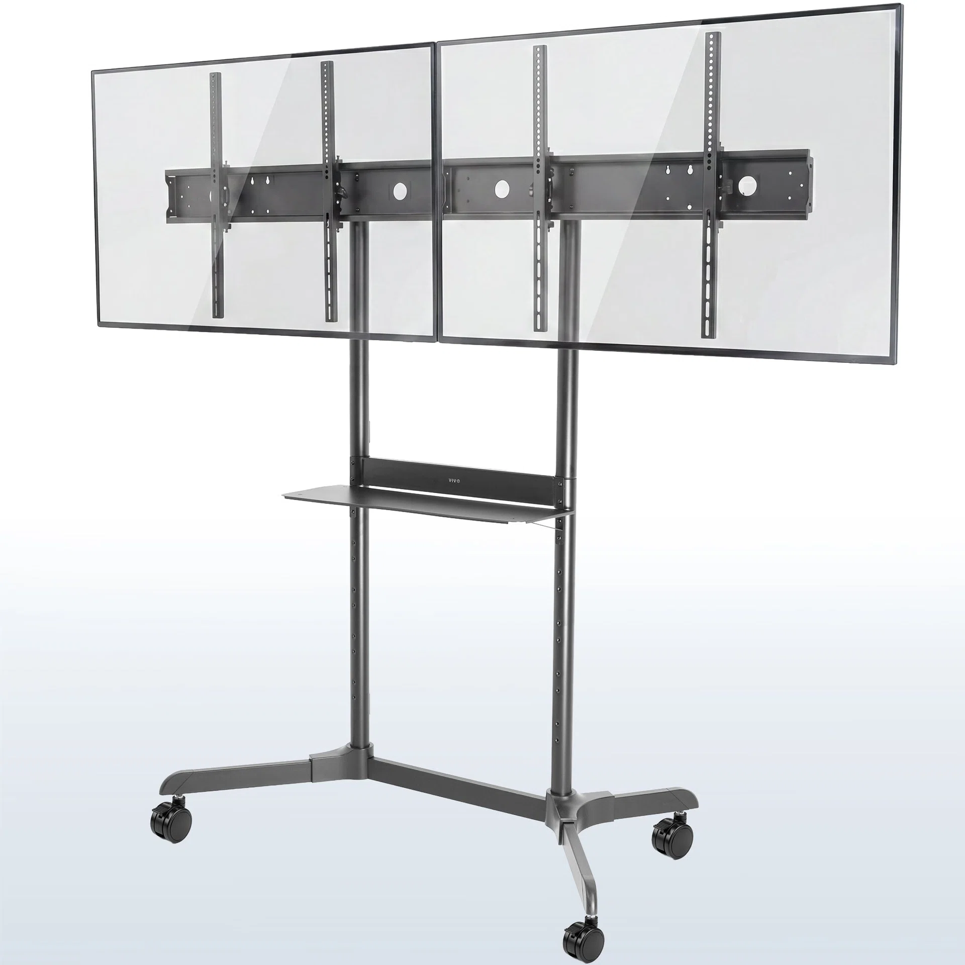 Mobile Dual Horizontal TV Cart - 55” Screens