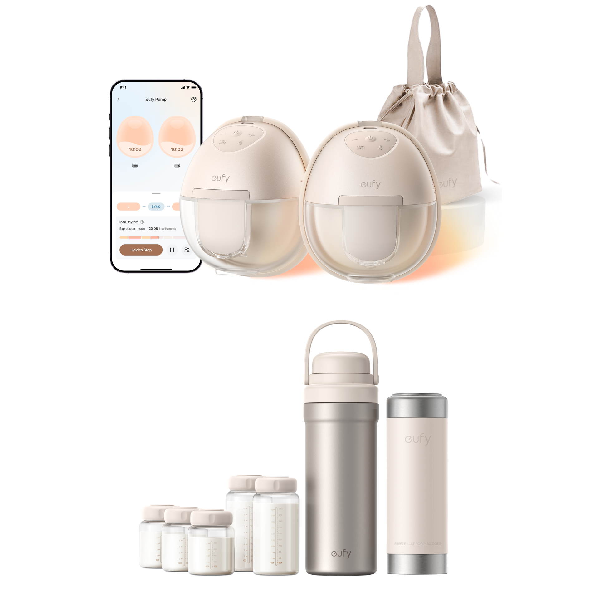eufy Wearable Breast Pump S1 & Portable Milk Cooler E10