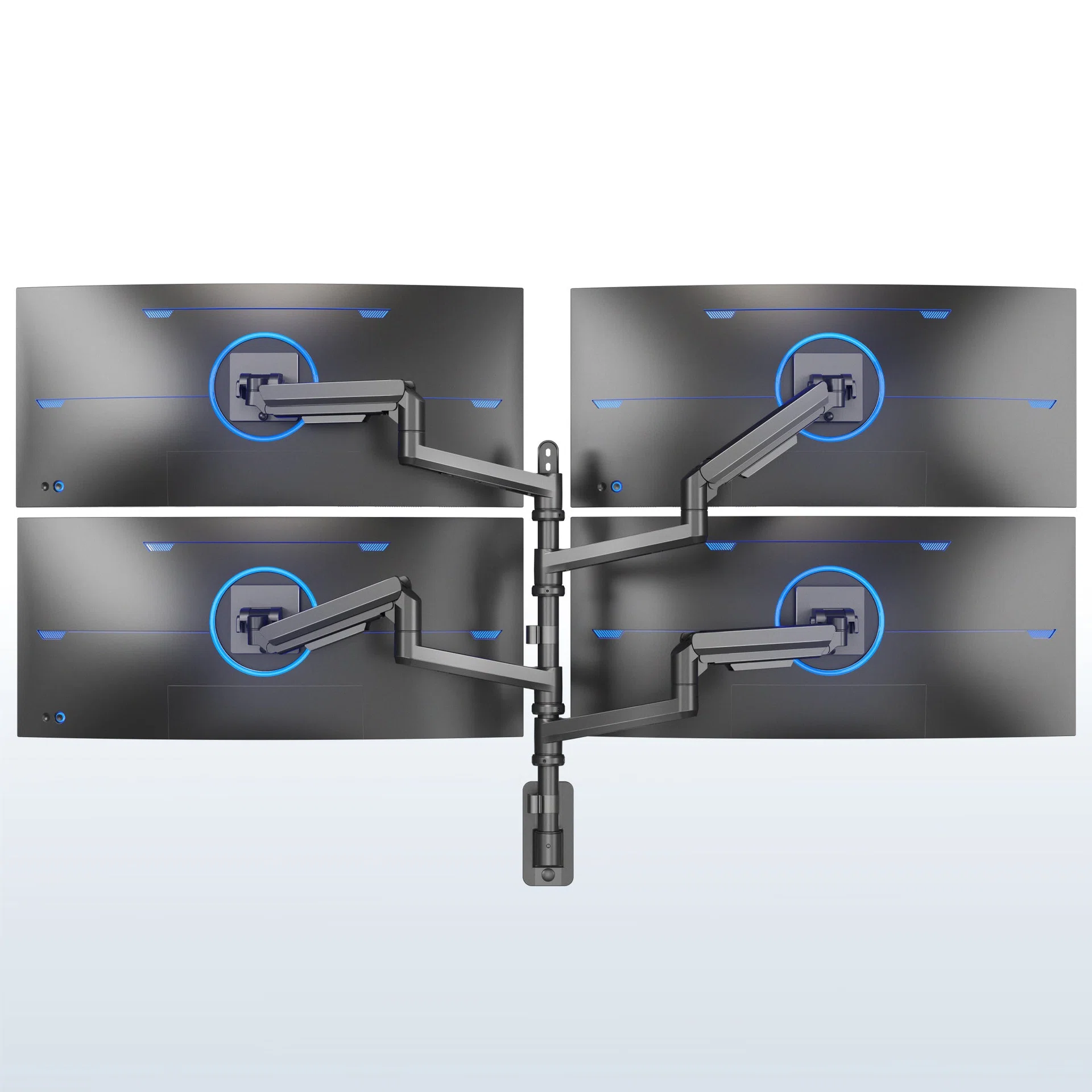 VIVO Pneumatic Arm Quad Ultrawide Monitor Wall Mount - Up to 49" Screens — Pneumatic Arm Quad Ultrawide Monitor Wall Mount - Up to 49" Screens — Product view
