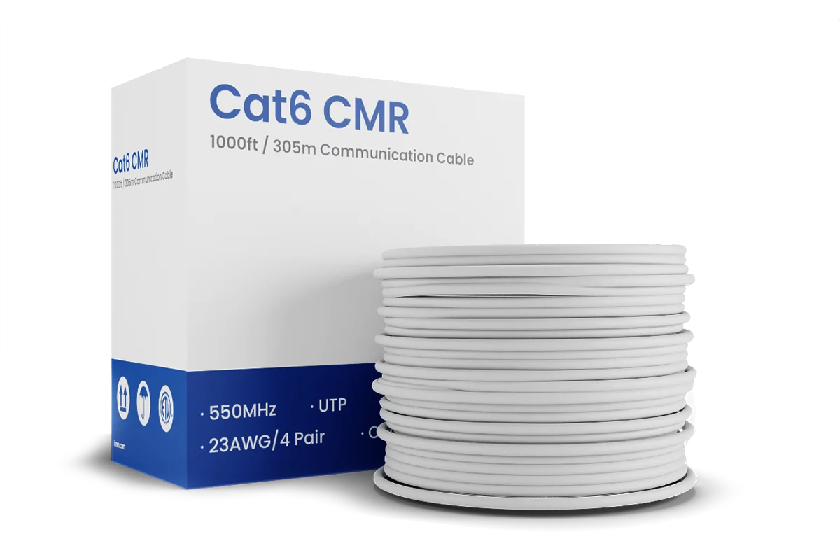 1,000ft Bulk Cat6 UTP Ethernet Cable, 23AWG CMR/FT4 for IP connectivity (FREE Shipping)