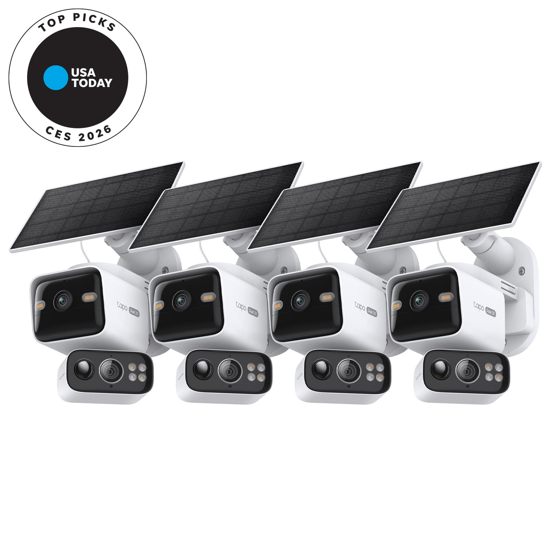 TP-Link Tapo C645D Kit 2K Dual-Lens Solar Pan/Tilt Security Camera, 4-Pack — Product view