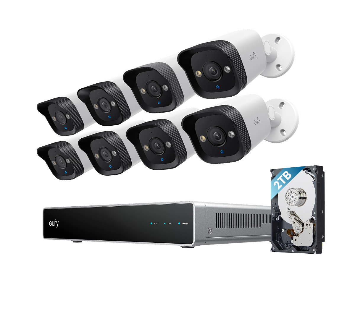eufy PoE NVR Security System E40- 8× 4K Bullet Cameras